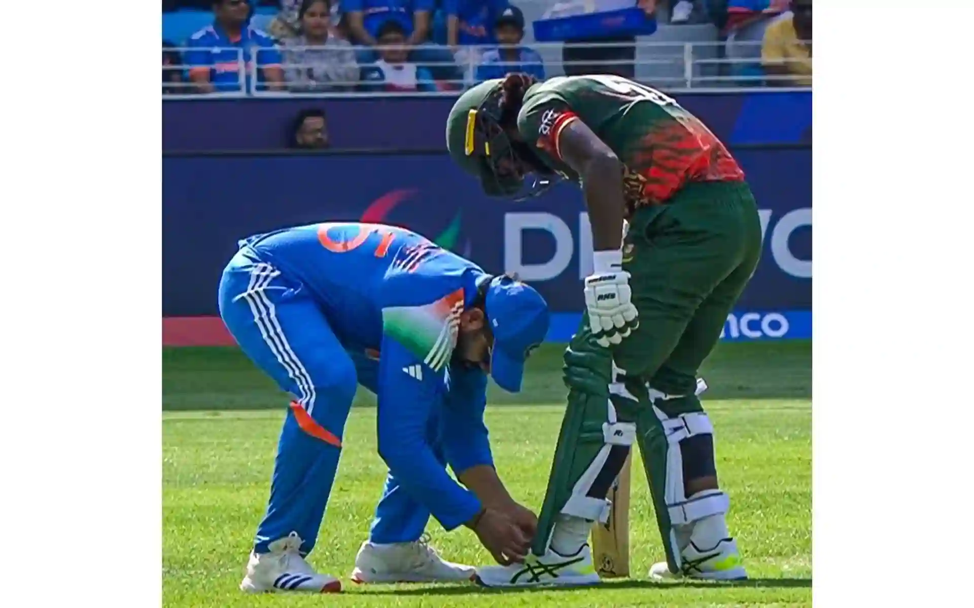 Rohit Sharma Ties Jaker Ali's Shoe Laces; Upholds True Spirit Of The Game In Champions Trophy