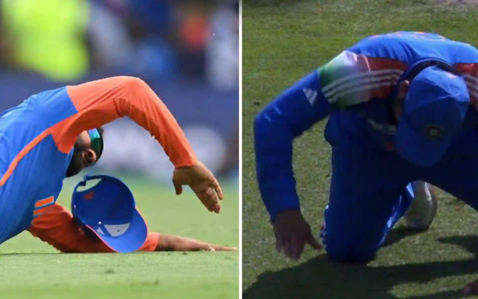 Rohit Sharma reacting to two completely different scenarios [Source: @OneCricketApp/x]