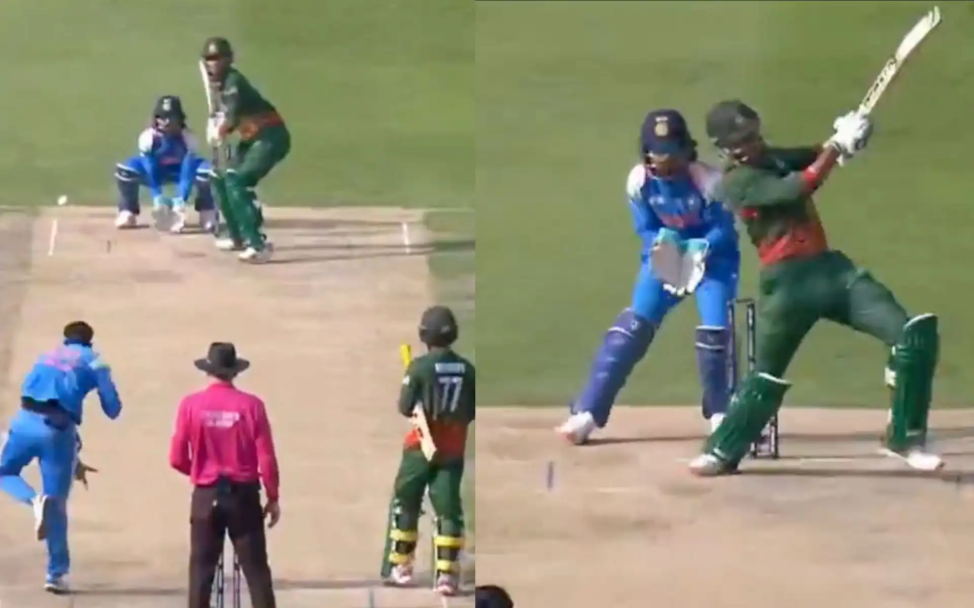 Rishad Hossain slams Axar Patel for huge sixes [Source: @kuchbhi12341416/X.com]