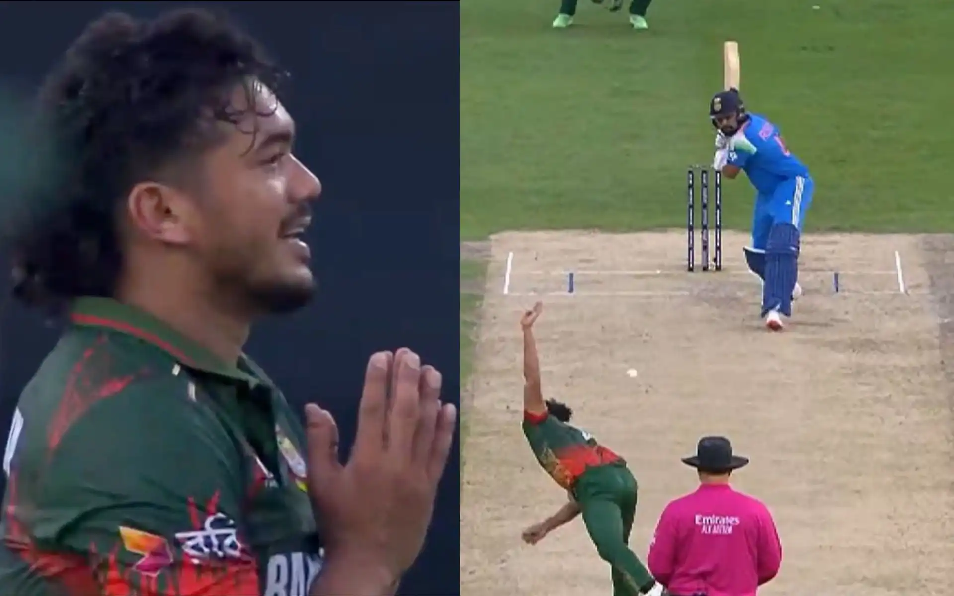 Rohit Sharma departed close to his fifty against Bangladesh (Source:@kuchbhi12341416/X.com)
