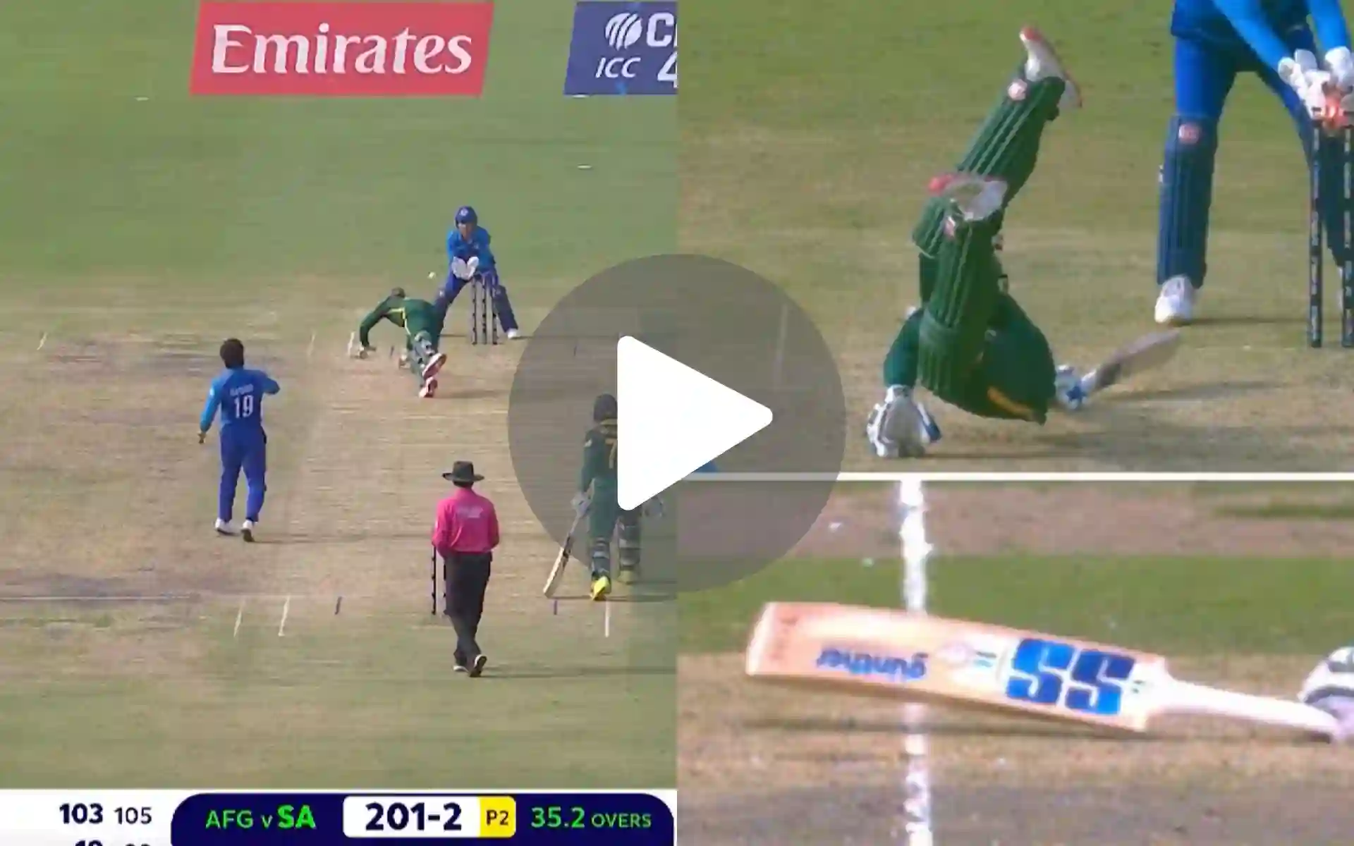 [Watch] Rashid Turns Jonty Rhodes As Rickelton Gets Run Out By Barest Of Margins