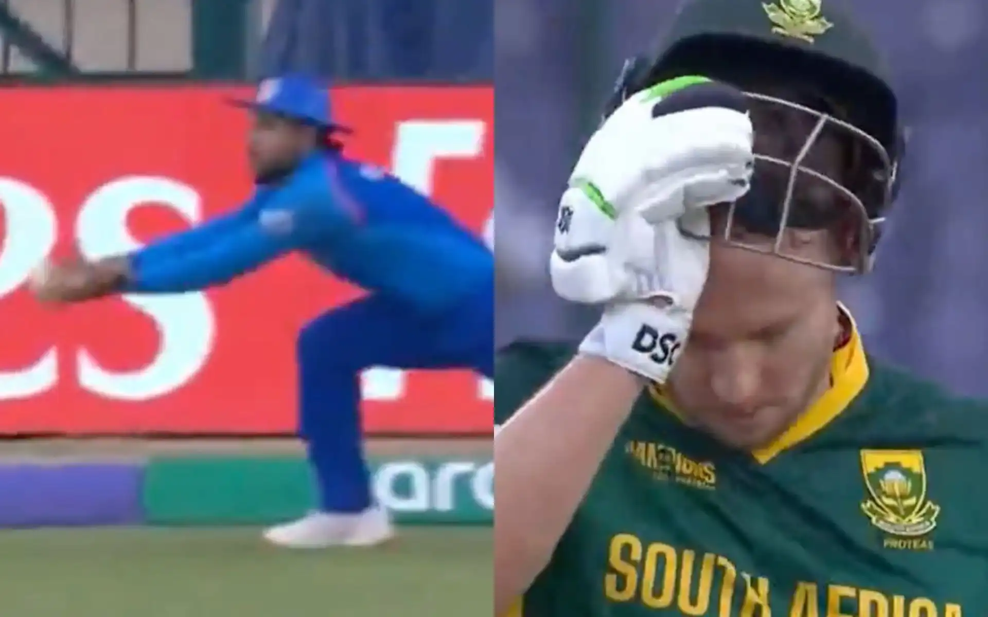 David Miller's wicket against Afghanistan (Source:@kuchbhi12341416/X.com)