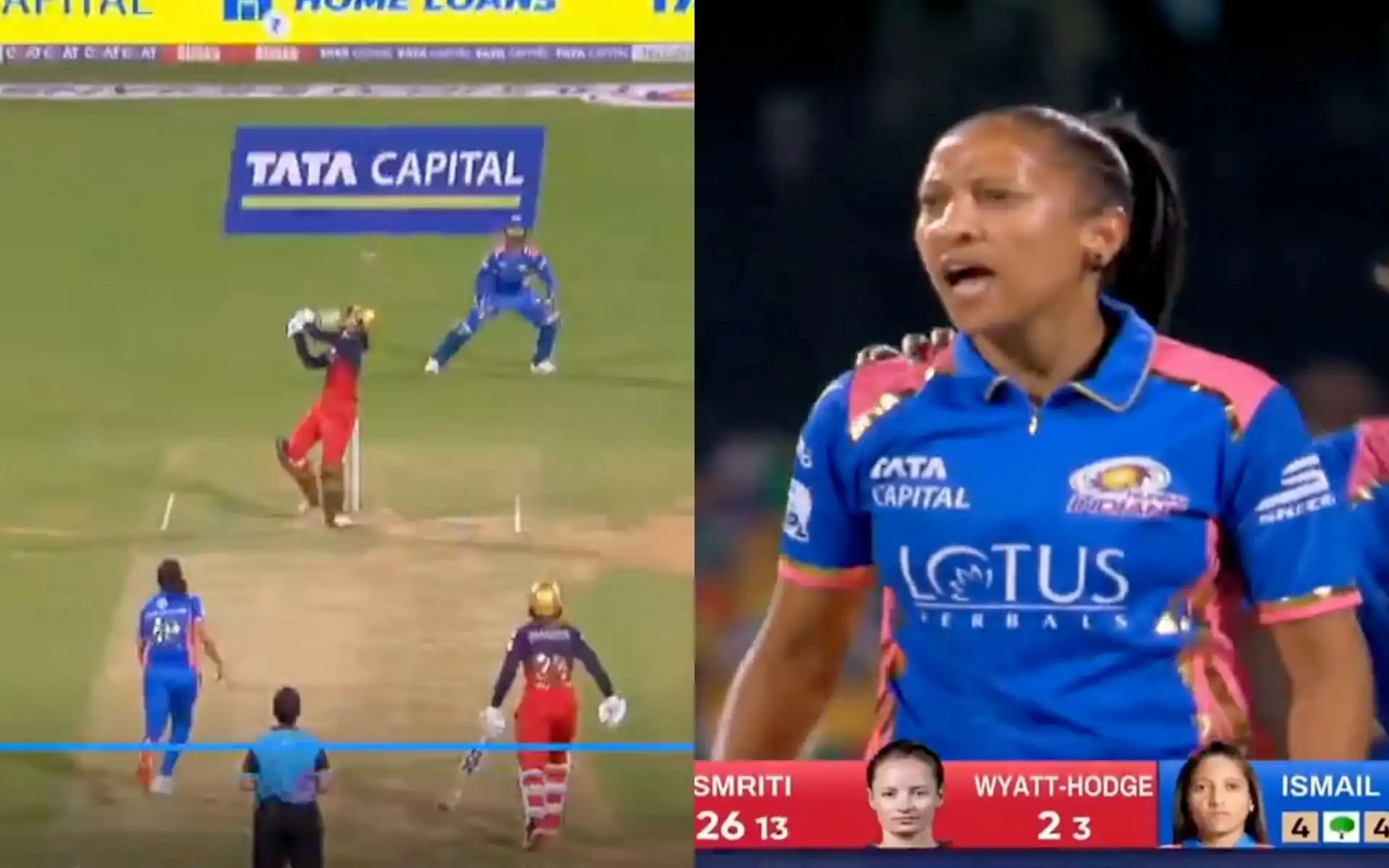 Mandhana was dismissed by Shabnim Ismail [Source: @kuchbhi12341416/X]