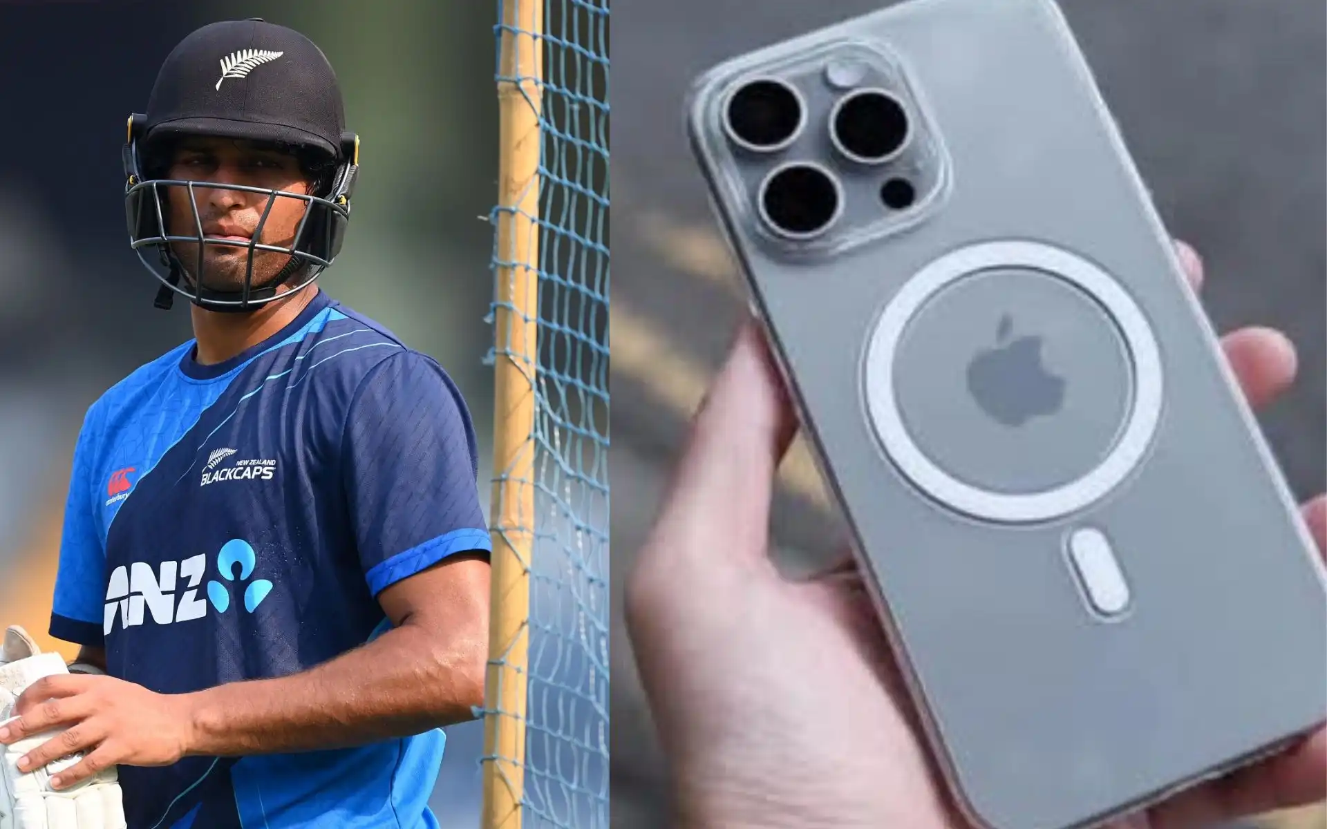 Rachin Ravindra in practice session (Source:@faizanlakhani/X.com)