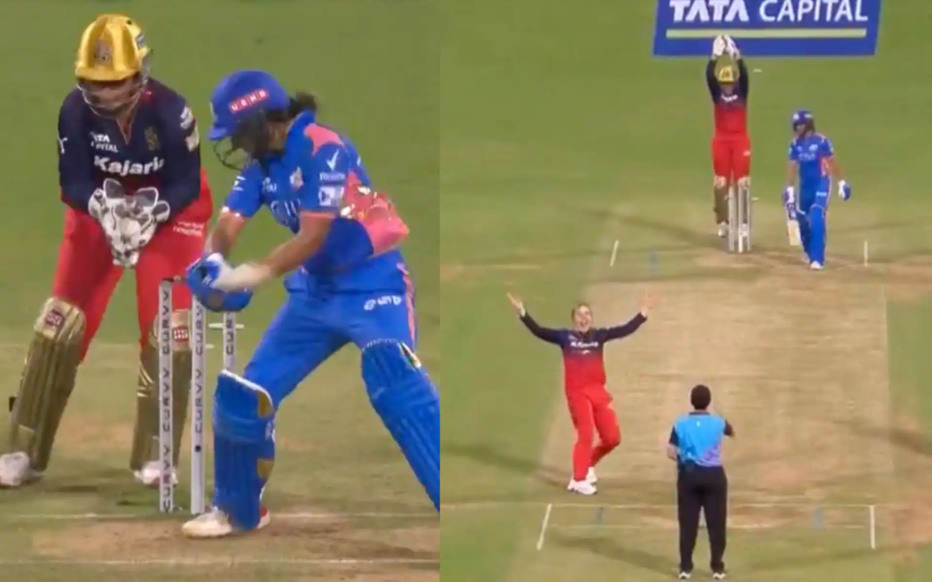 Harmanpreet Kaur's wicket against RCB (Source:@wplt20/X.com)
