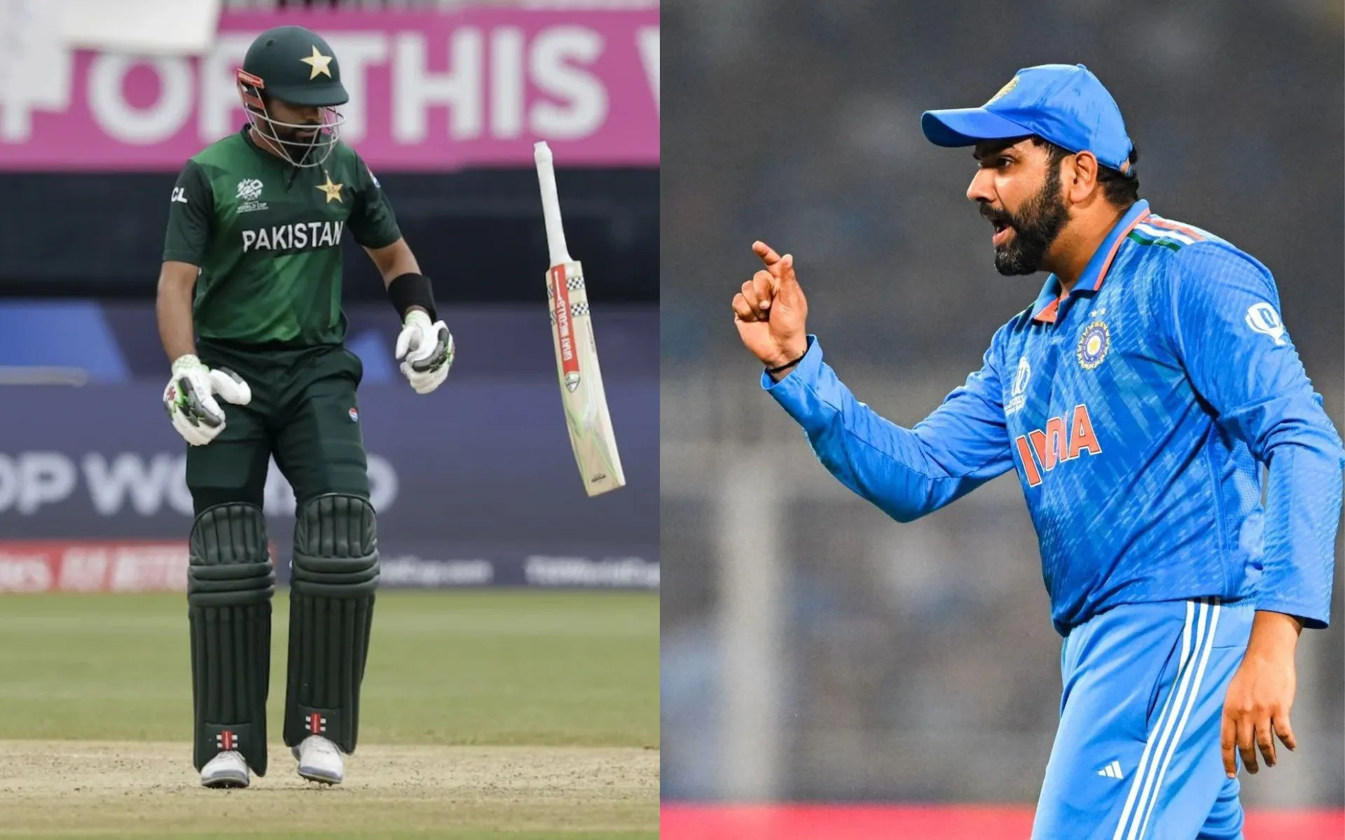 Babar Azam and Rohit Sharma (Source:@grassrootscric/X.com)