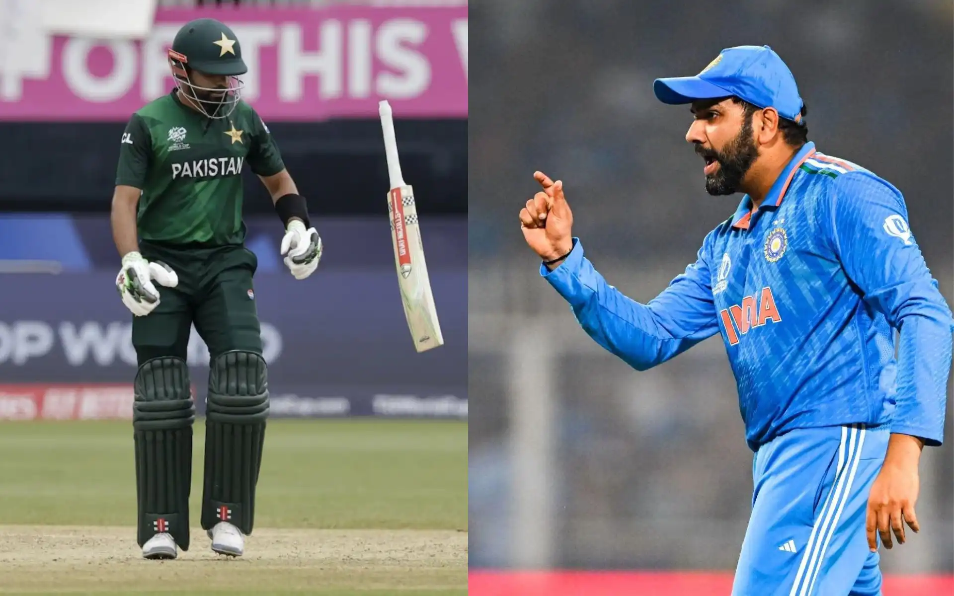 Babar Azam and Rohit Sharma (Source:@grassrootscric/X.com)