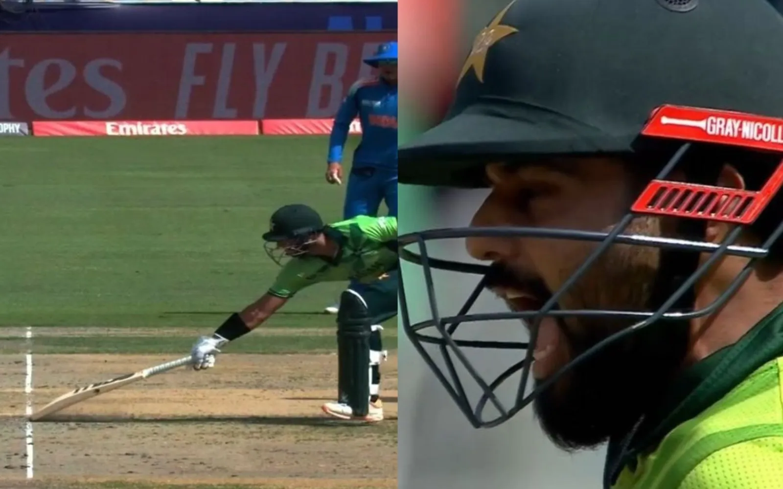 Imam-ul-Haq's run out against India (Source:@StarSportsIndia/X.com)
