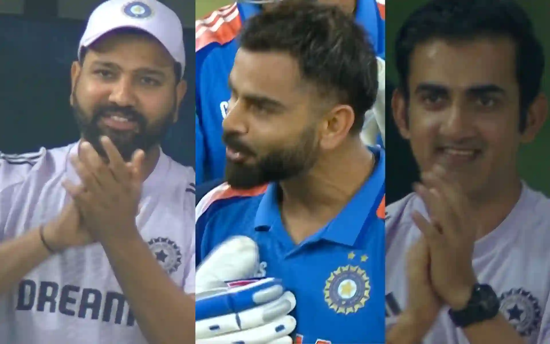 Rohit Sharma, Virat Kohli and Gautam Gambhir [Source: @StarSportsIndia/x.com]