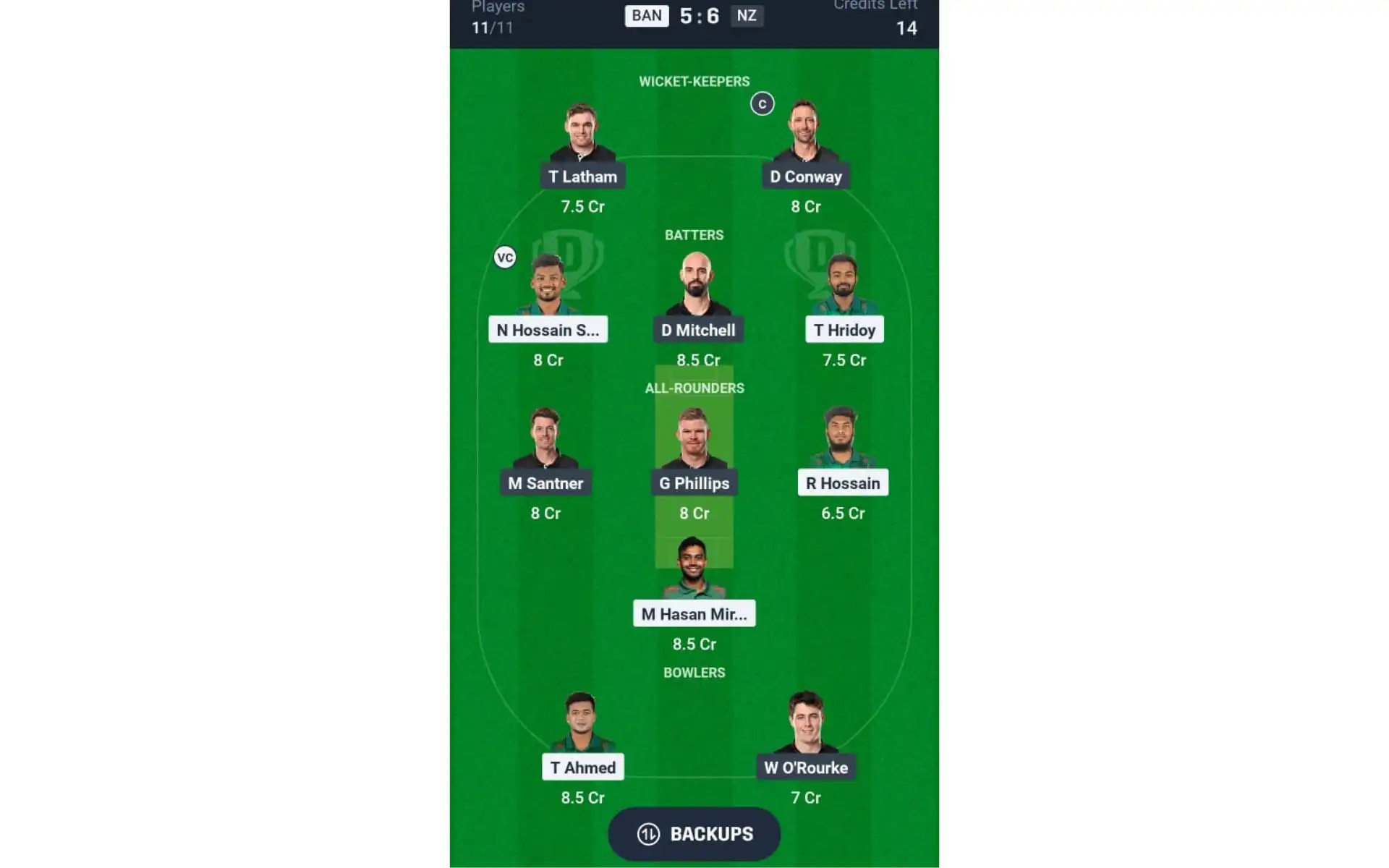 BAN vs NZ, Champions Trophy: Dream11 Predictions For Match 6 [Source: @Dream11 App]