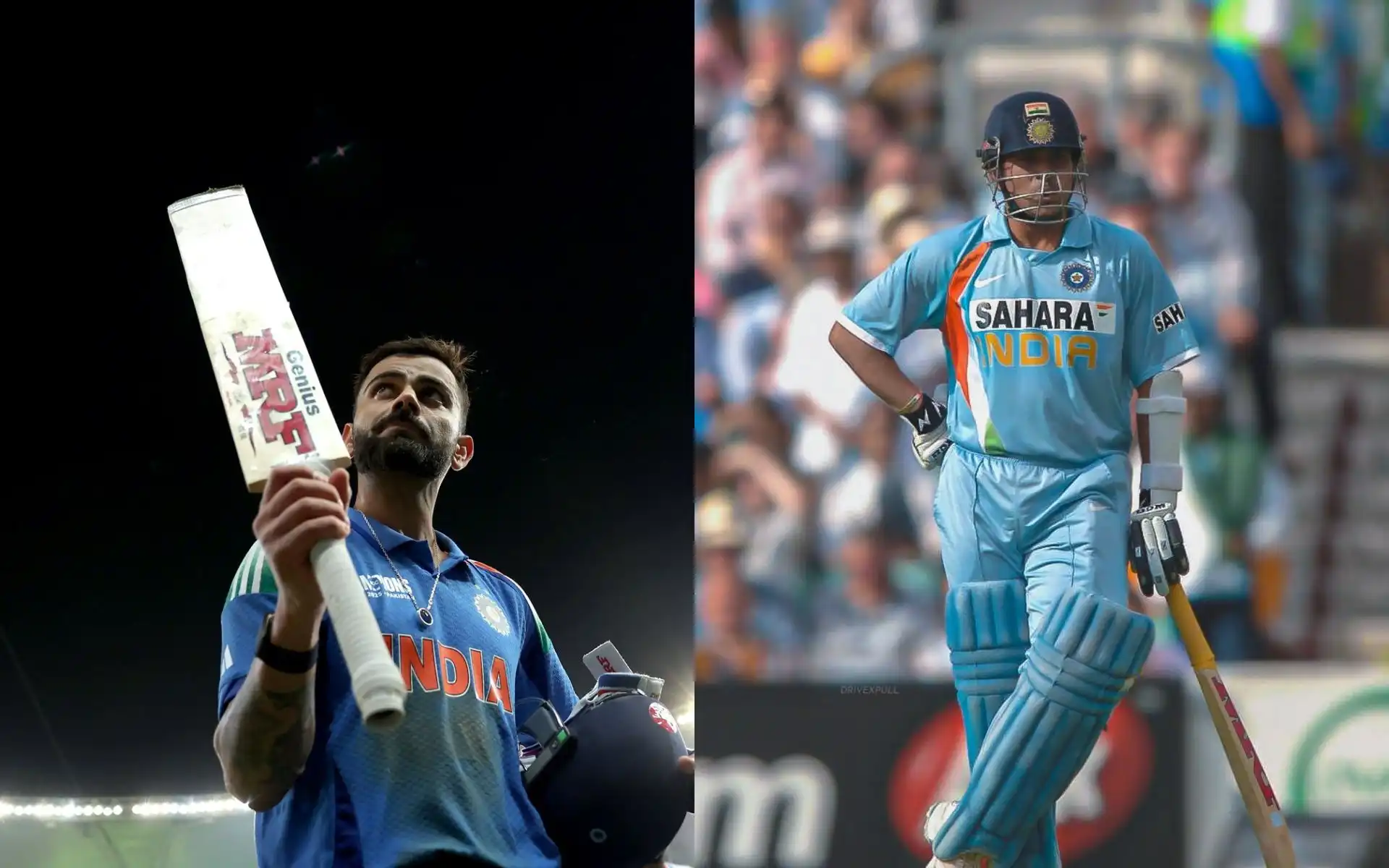 Virat Kohli and Sachin Tendulkar [Source: @sachinyuvifan, @ICC/x.com]