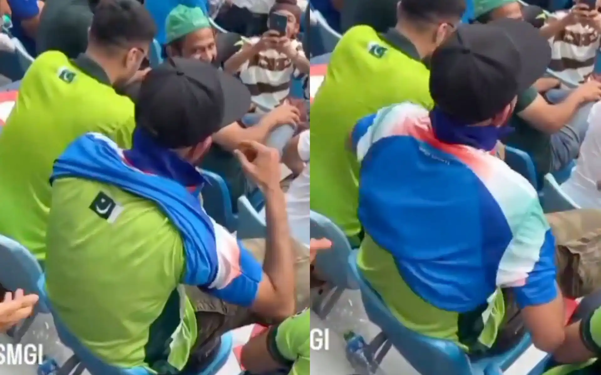 Pakistan's fan switches to India's jersey (Source:@@Anshulydv02,x.com)