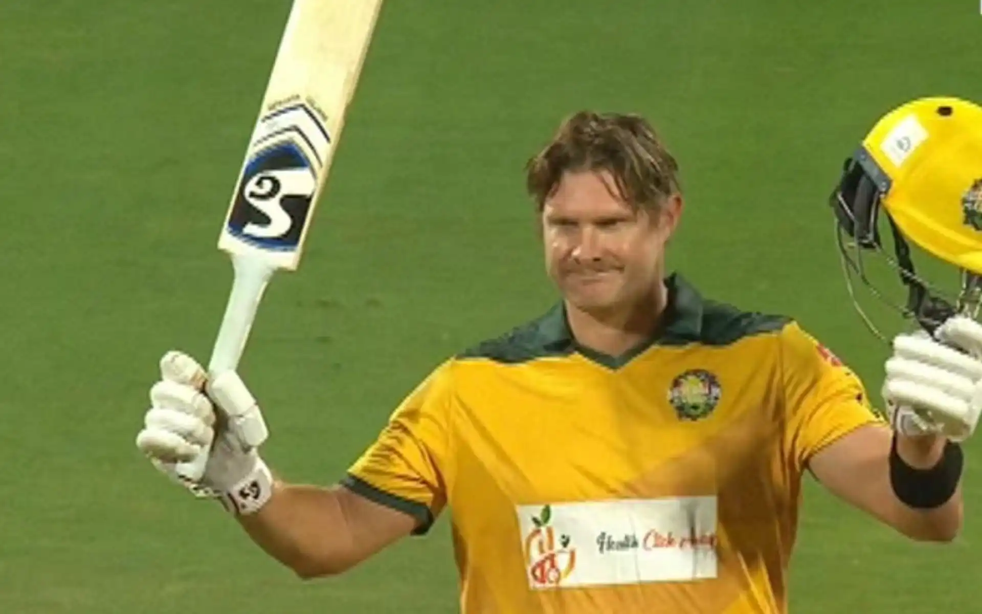 Shane Watson celebrating his century [Source: @doncricket_/x]
