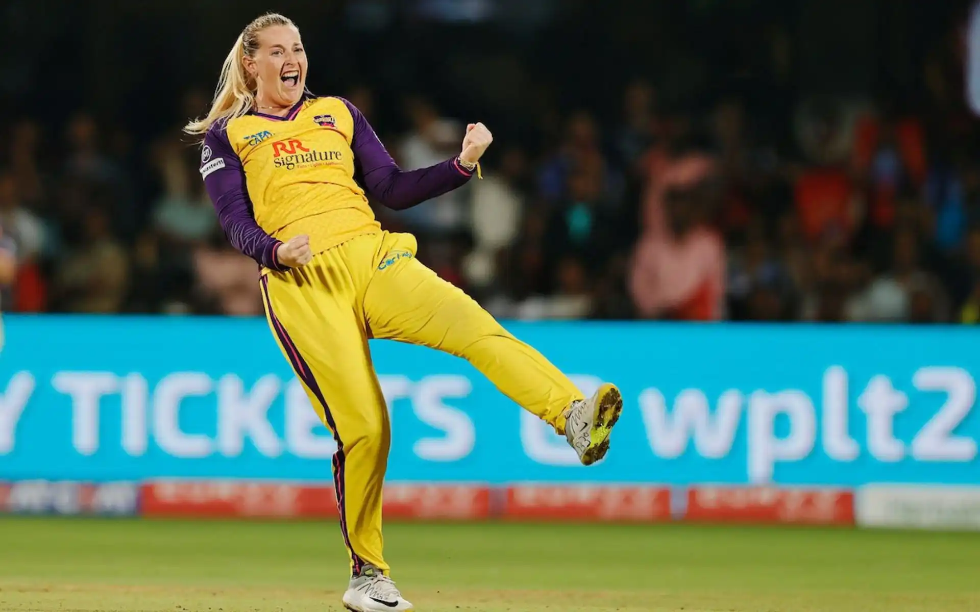 Sophie Ecclestone celebrating a wicket [Source: @StanMSD/x]