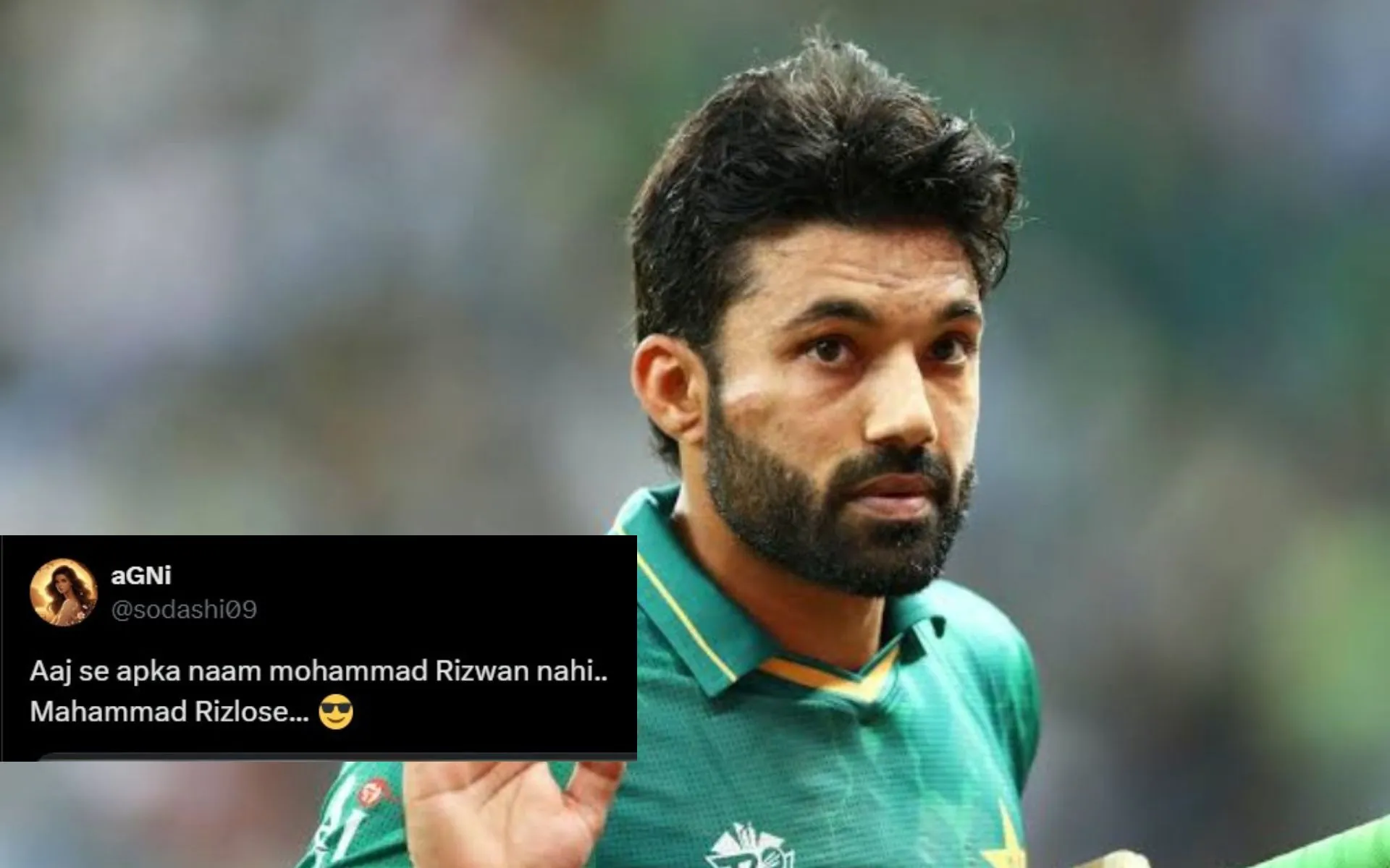 Mohammad Rizwan trolled by fans [Source: @sodashi09/x]
