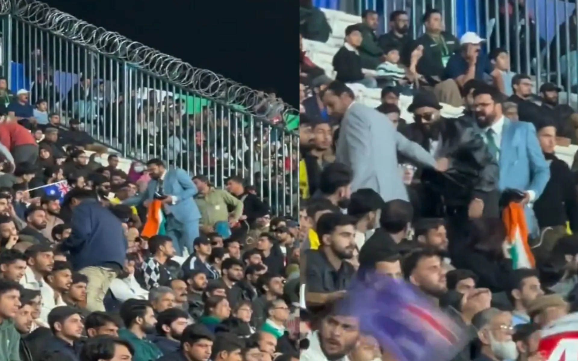 Man with Indian flag heckled at Lahore [Source: @riseup_pant17/X.com]