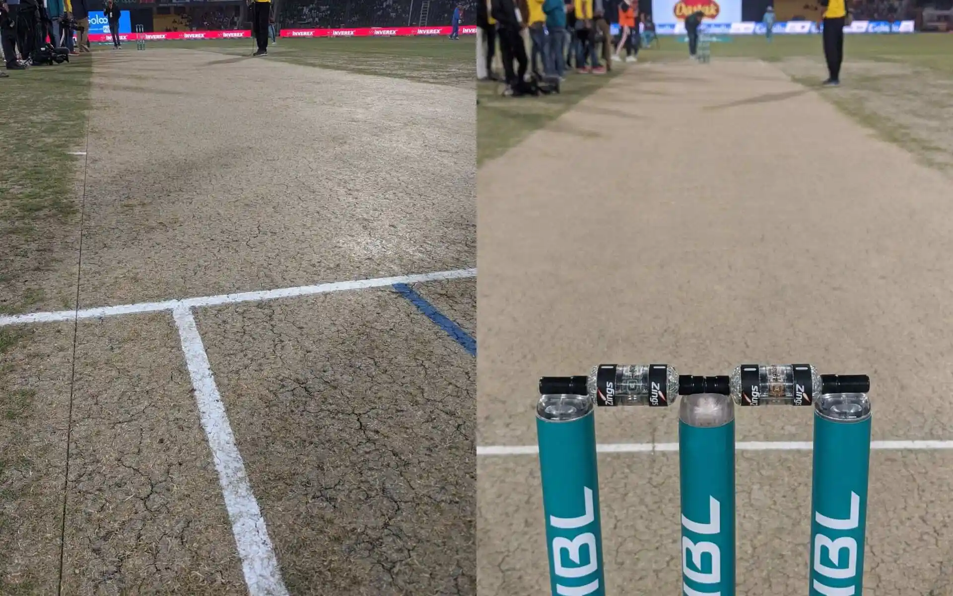 गद्दाफी स्टेडियम पिच [Source: @thePSLt20/x.com]