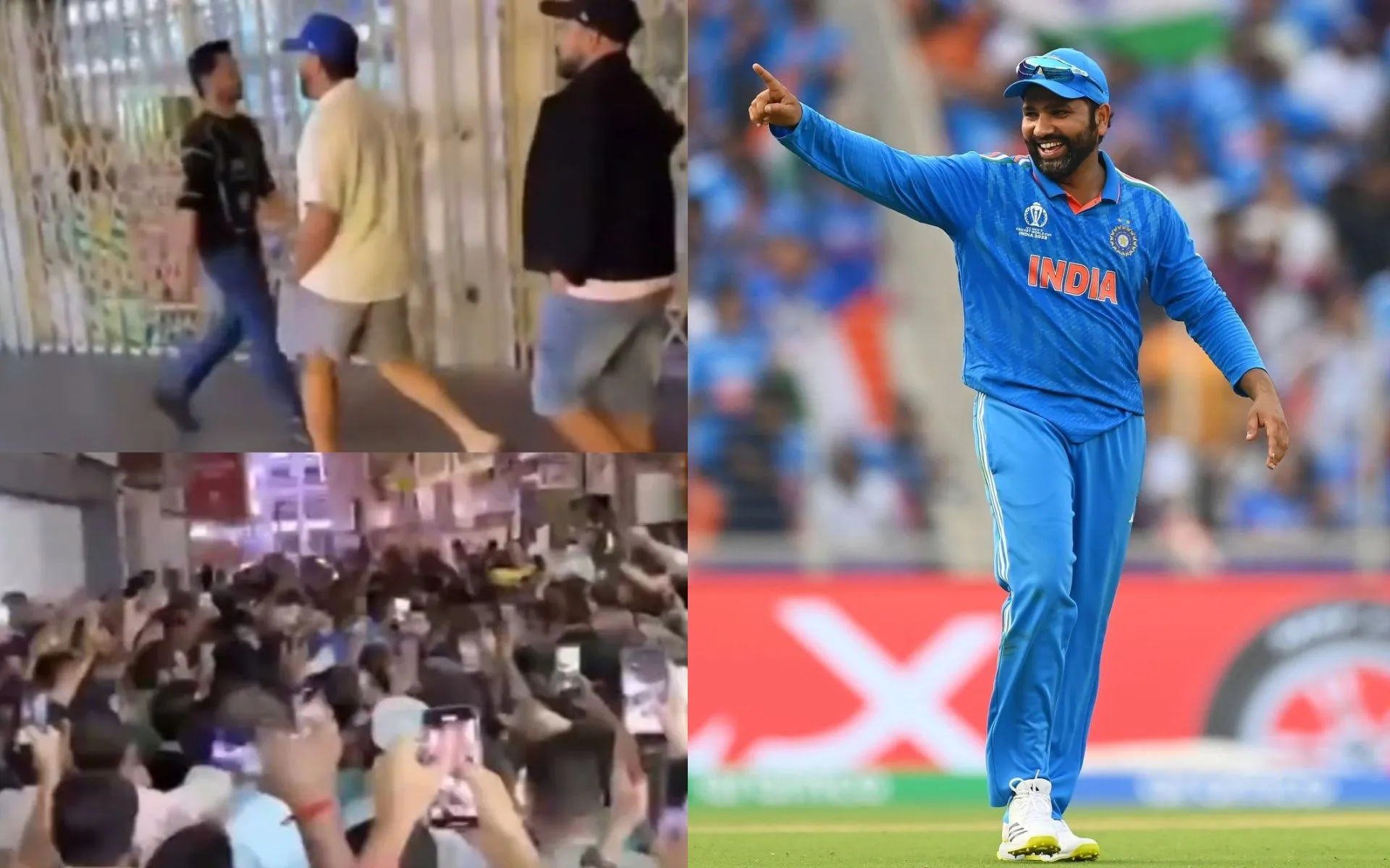 Fans in Dubai line up to catch a glimpse of Rohit Sharma [Source: @rushiii_12, @mufaddal_vohra/x]