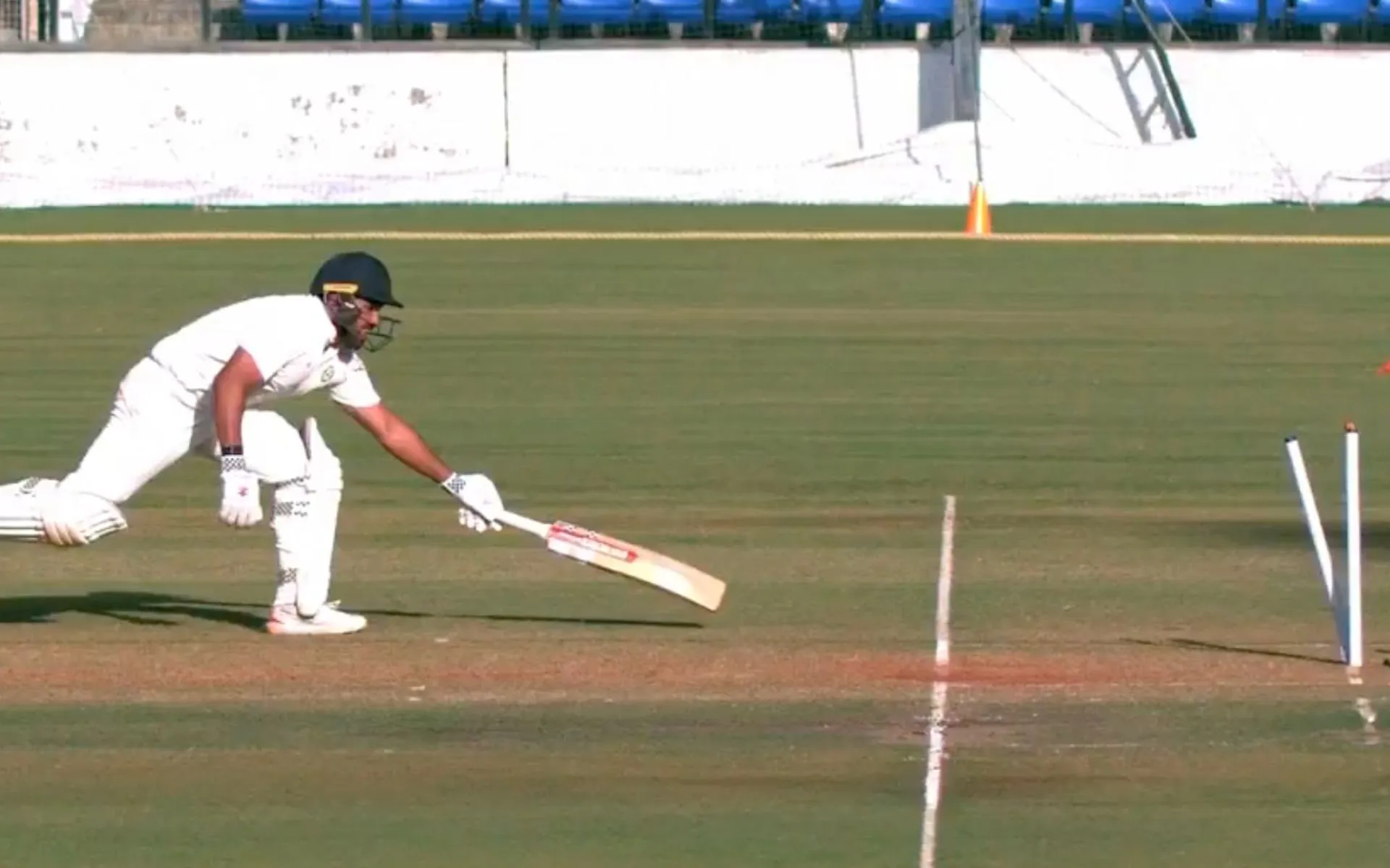 Karun Nair was dismissed by a brilliant effort from Rohan Kunnumal during the Ranji Trophy Final [Source: @BCCIdomestic/x.com]