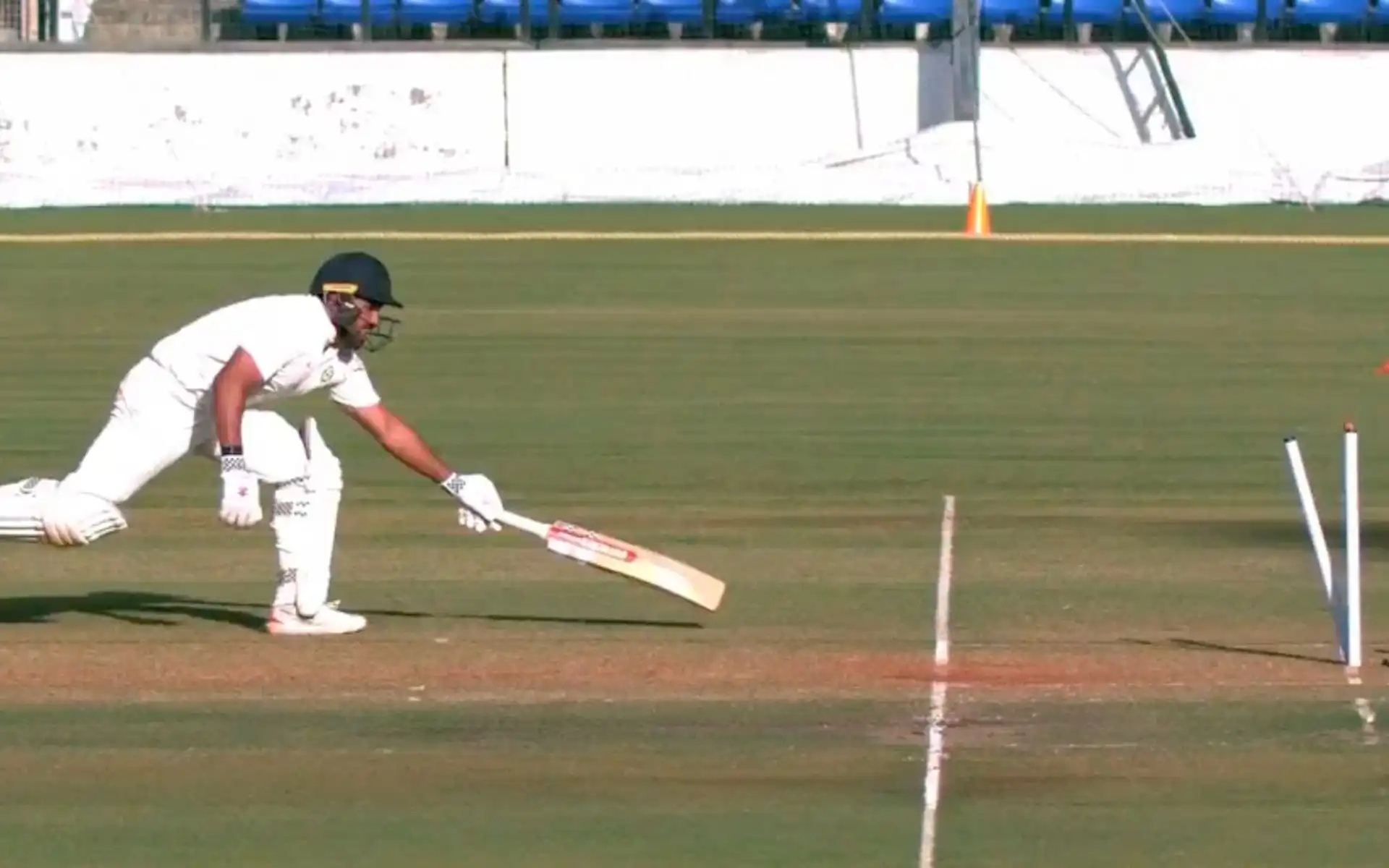 Karun Nair was dismissed by a brilliant effort from Rohan Kunnumal during the Ranji Trophy Final [Source: @BCCIdomestic/x.com]