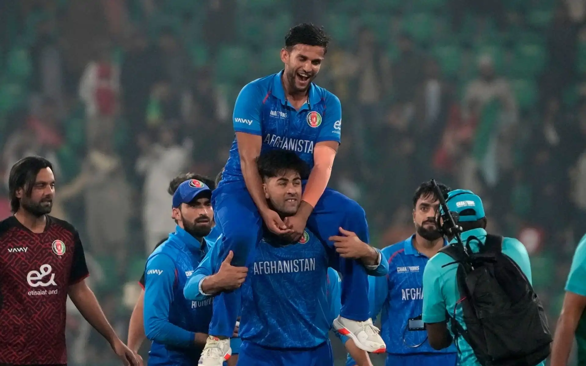 Afghanistan celebrating after ENG win (Source: AP Photos)