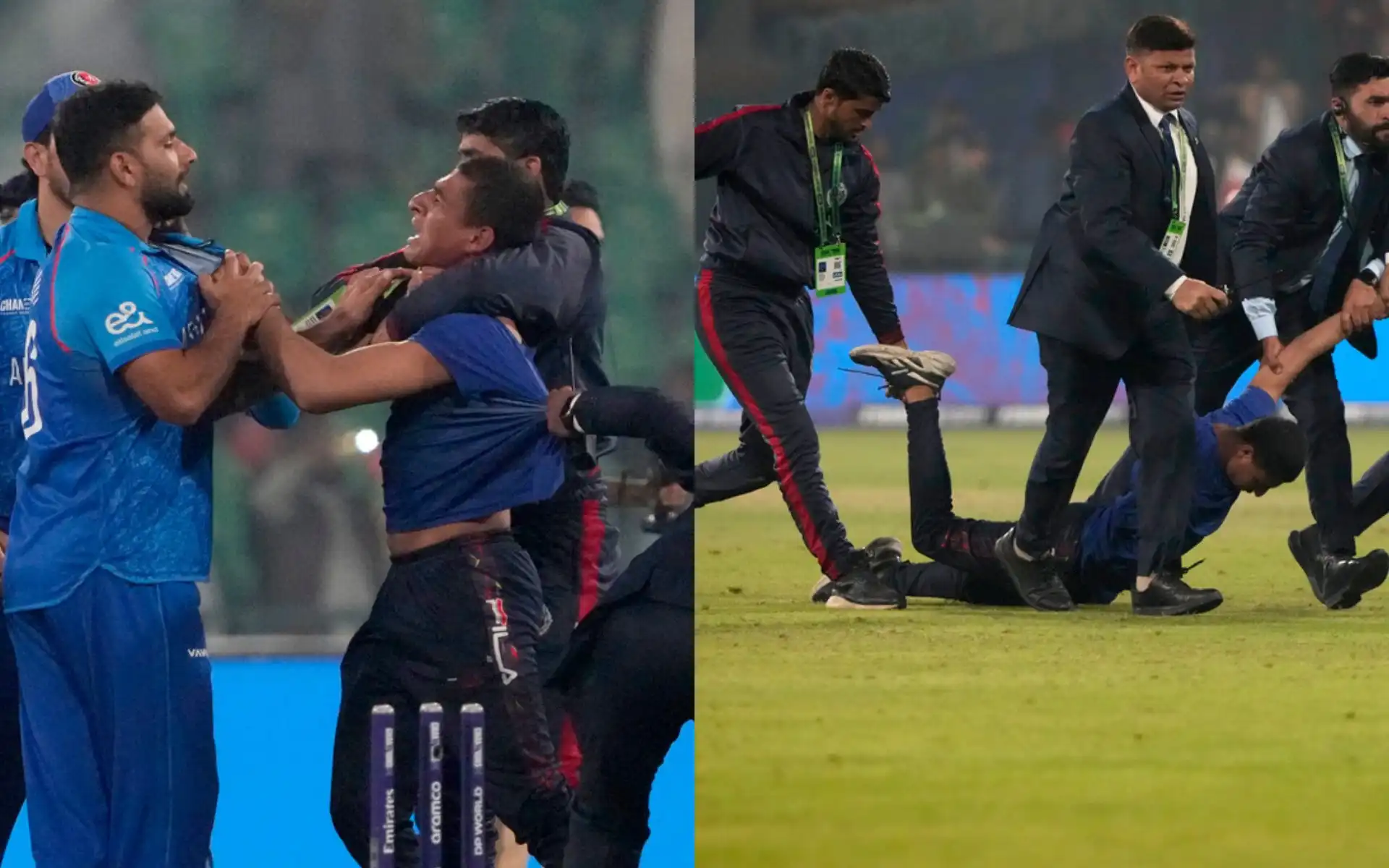 Pitch invader carried out during the AFG vs ENG match in Champions Trophy 2025 [Source: AP Photos]