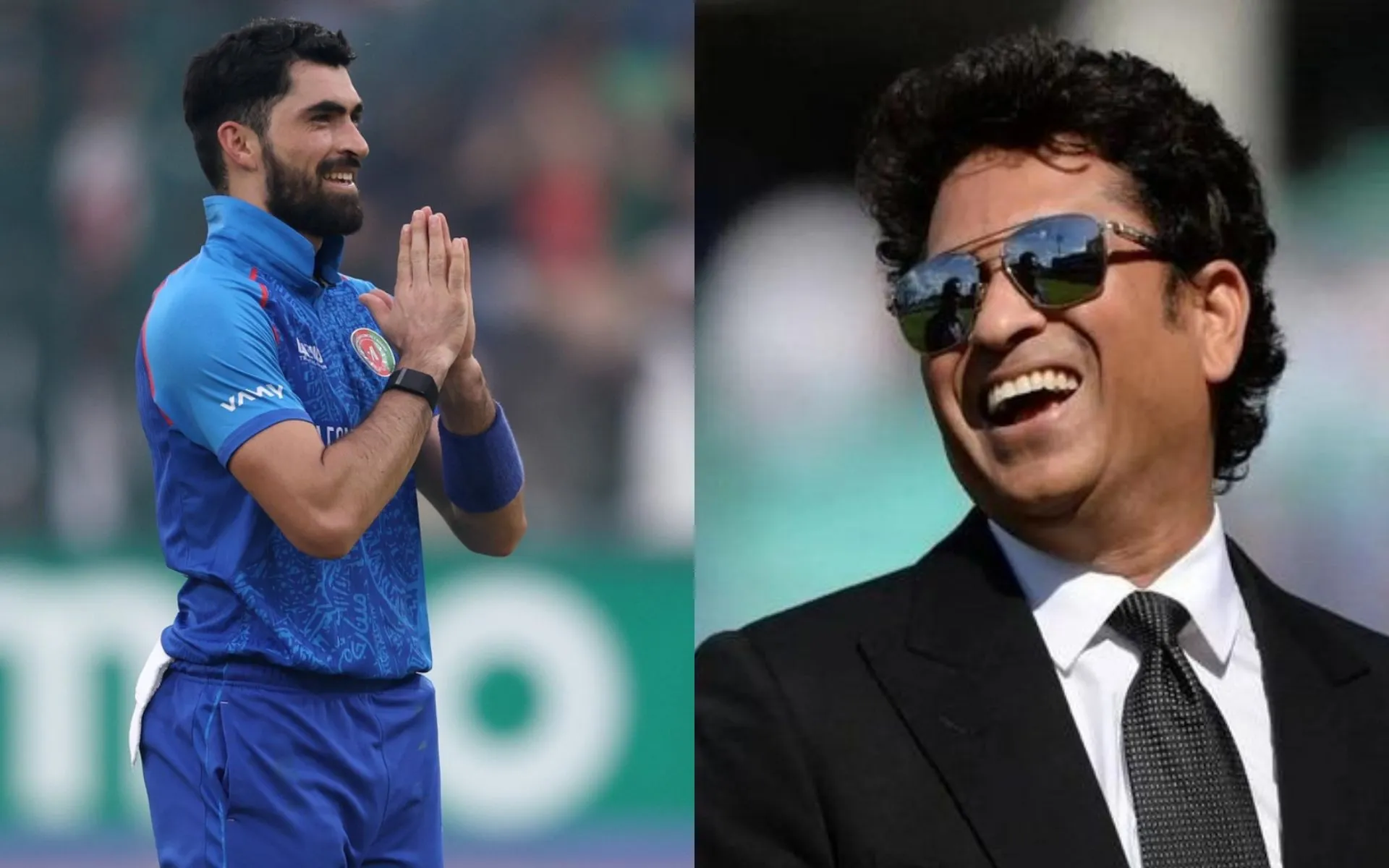 Ibrahim Zadran and Sachin Tendulkar [Source: @shindesarkar/X.com]