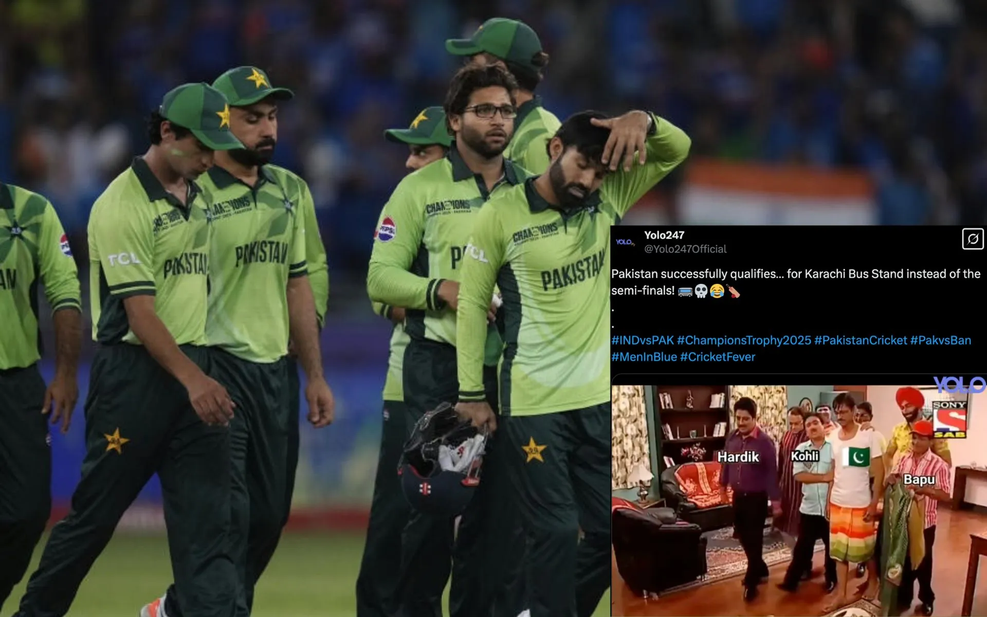 Memes flood internet after Pakistan's exit from CT [Source: @LoyalSachinFan, @Yolo247Official/X.com]
