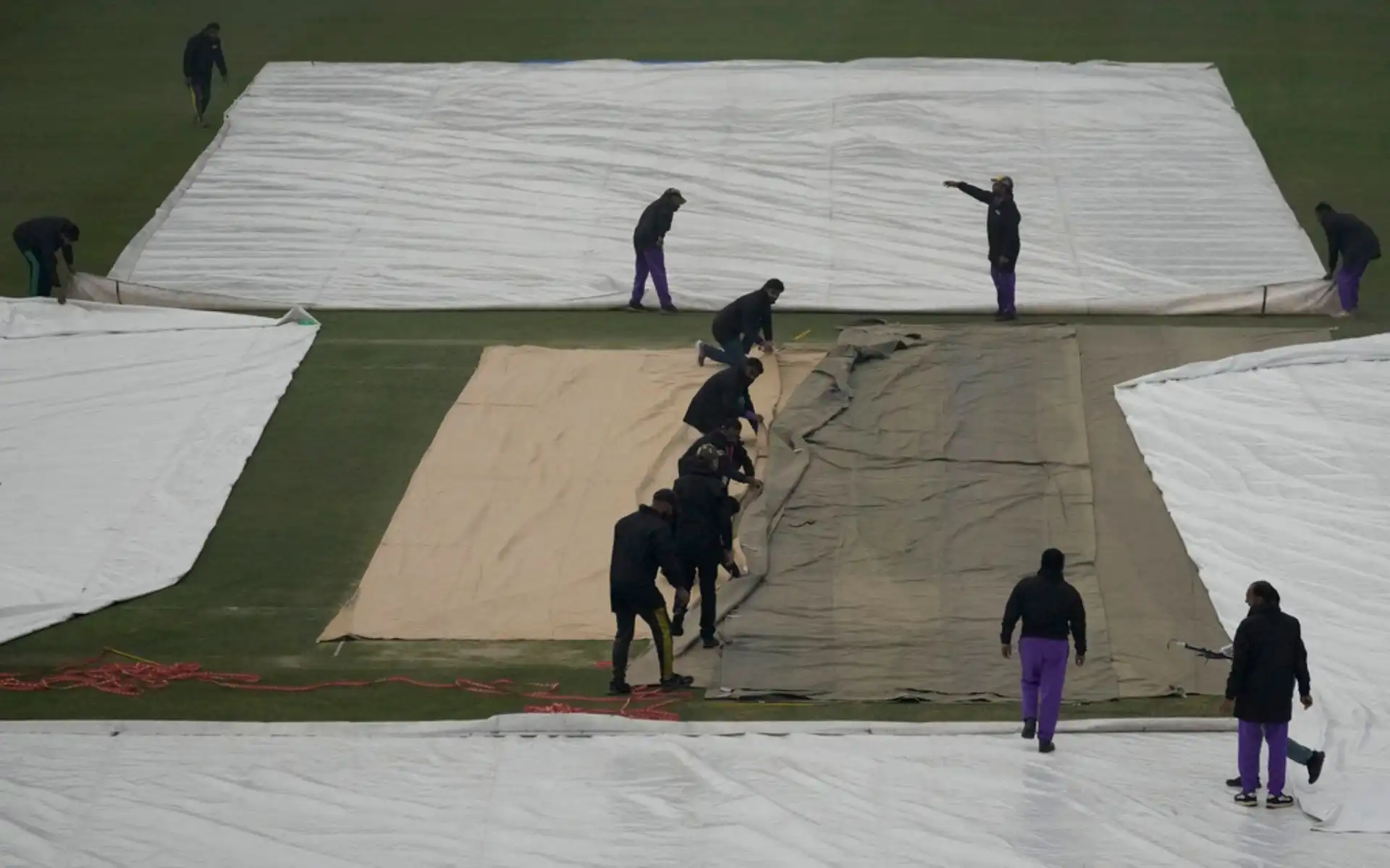Covers on during Champions Trophy match (Source: AP Photos)