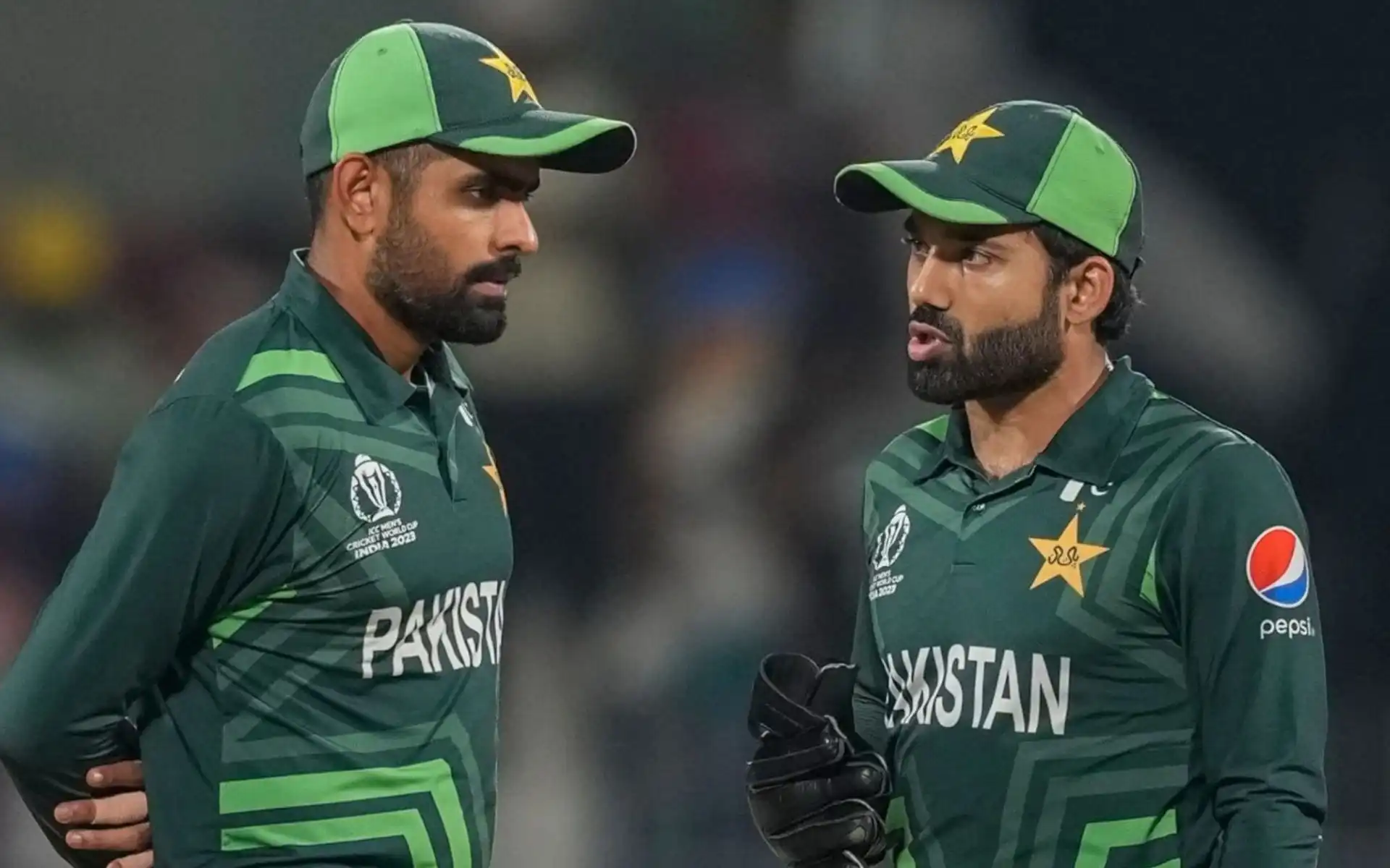 In frame: Babar Azam and Mohd. Rizwan (Source:@hazharoon/X.com)