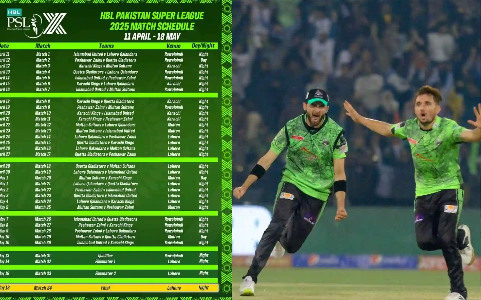 PSL 2025 schedule (Source:@abubakartarar_,x.com)
