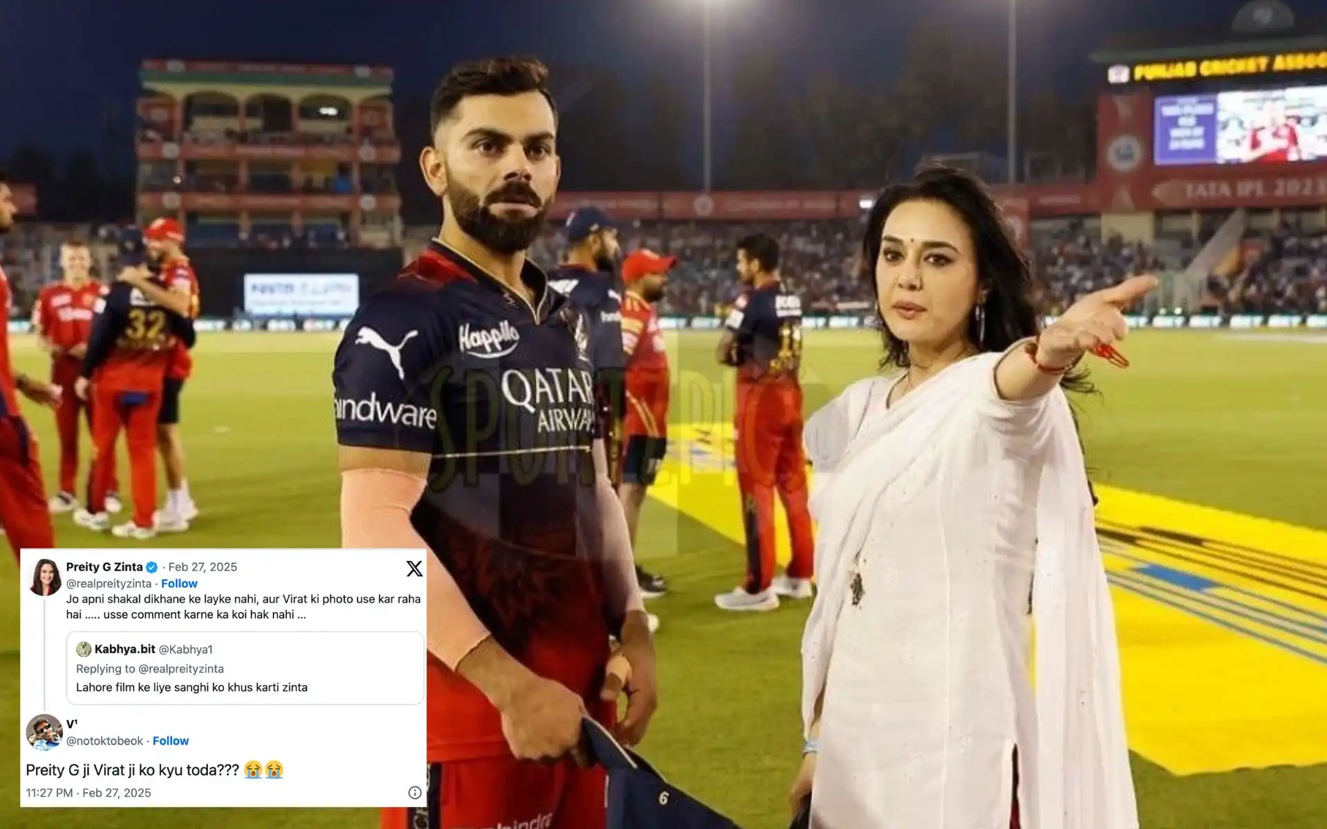 Preity Zinta's tweet with the name of Virat Kohli goes viral [Source: @Prasanthragav_/X.com]
