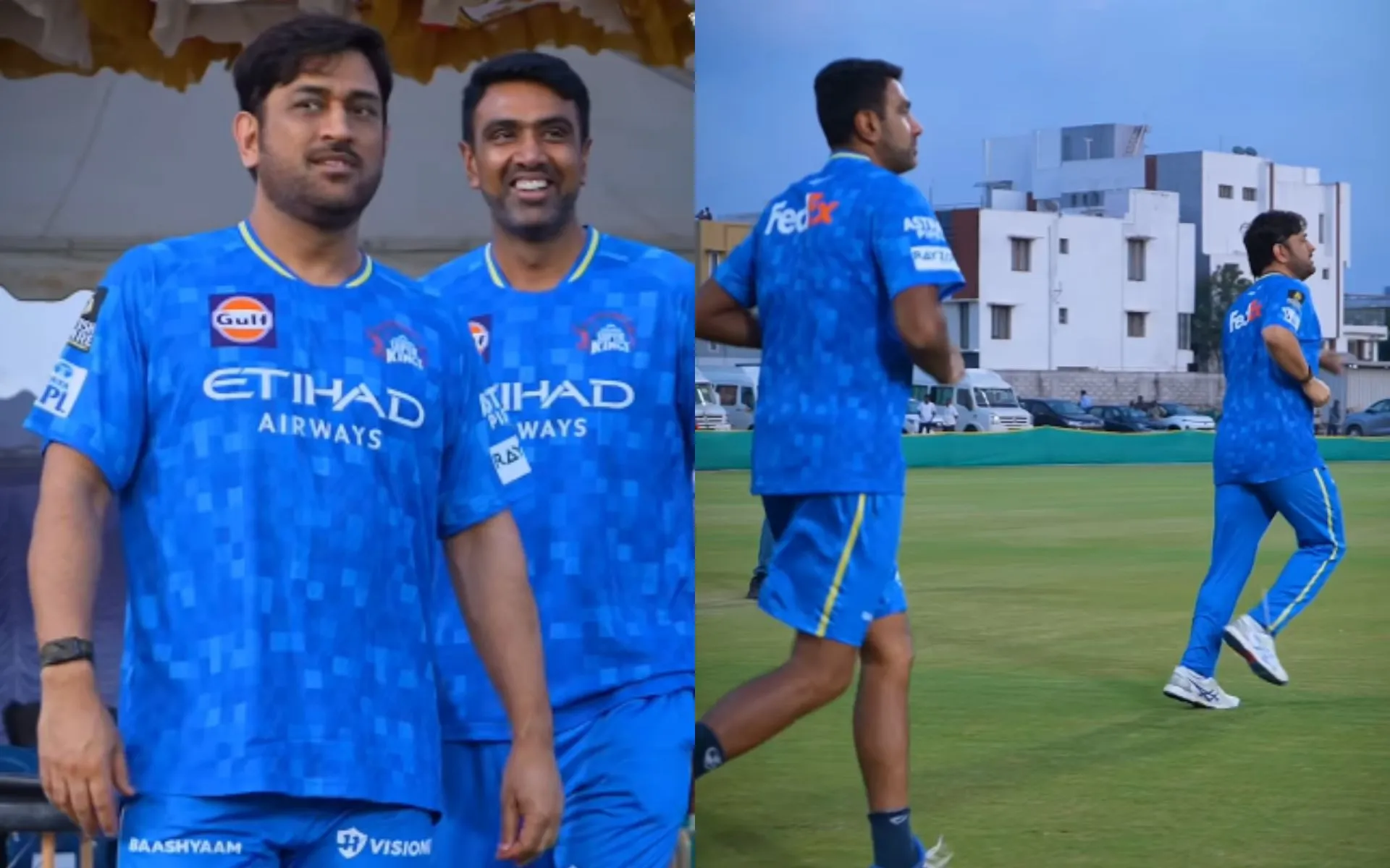 MS Dhoni and Ashwin in CSK Camp [Source: @chennaiipl/Instagram.com]