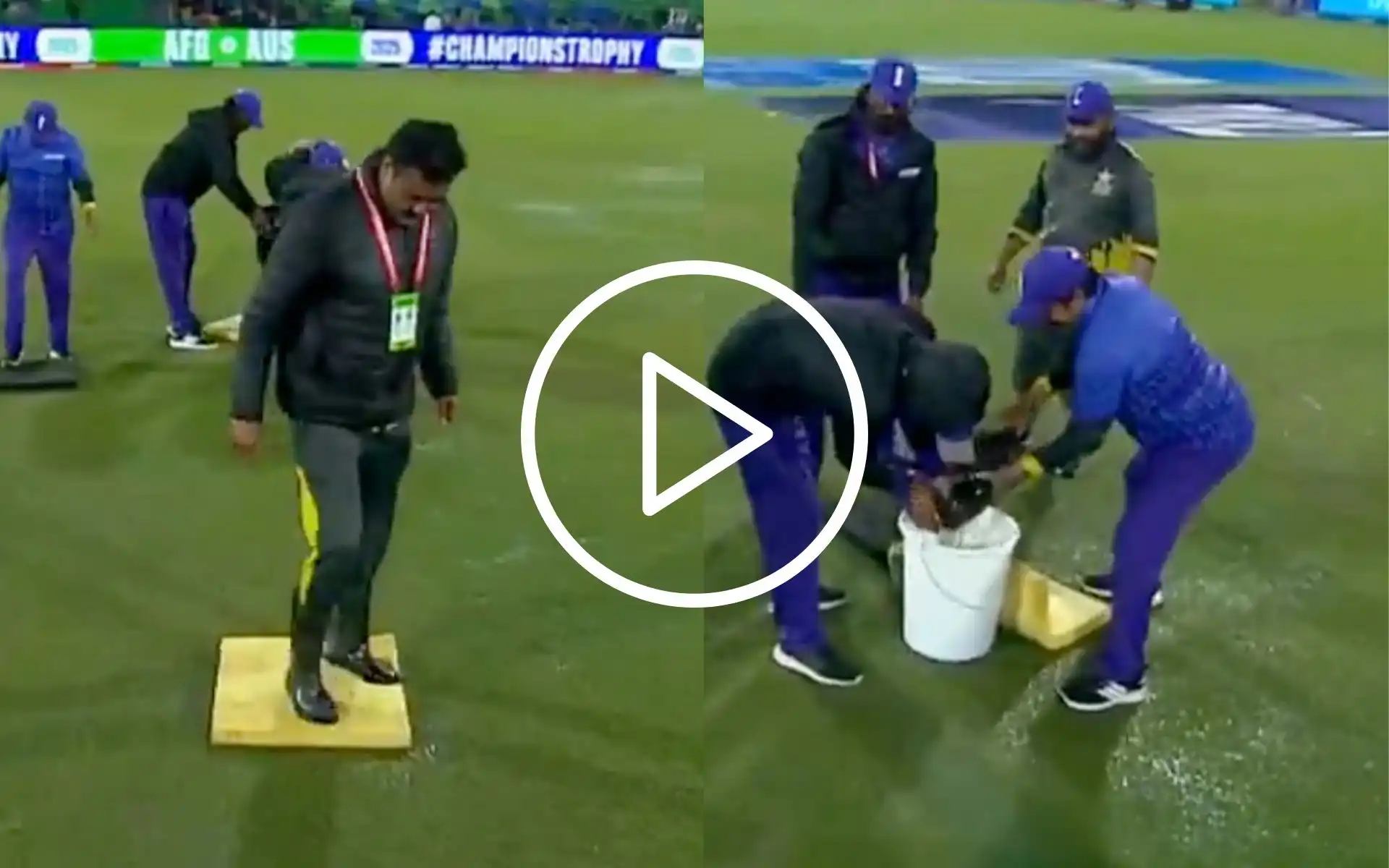 [Watch] Rain Exposes Pakistan As Groundstaff Use Sponge To Dry Wet Outfield
