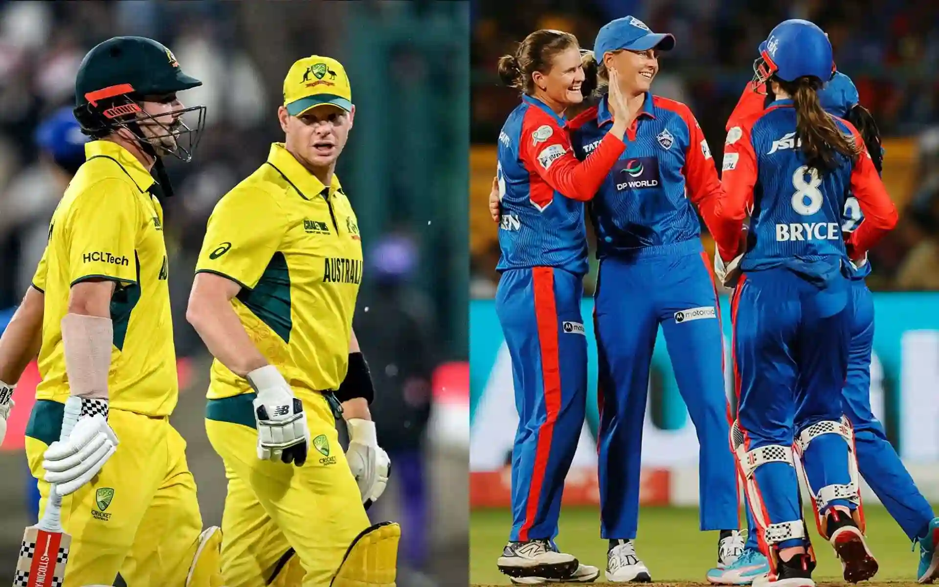 Travis Head with Steve Smith and Delhi Capitals players [Source: @cricketcomau, @wplt20/x]
