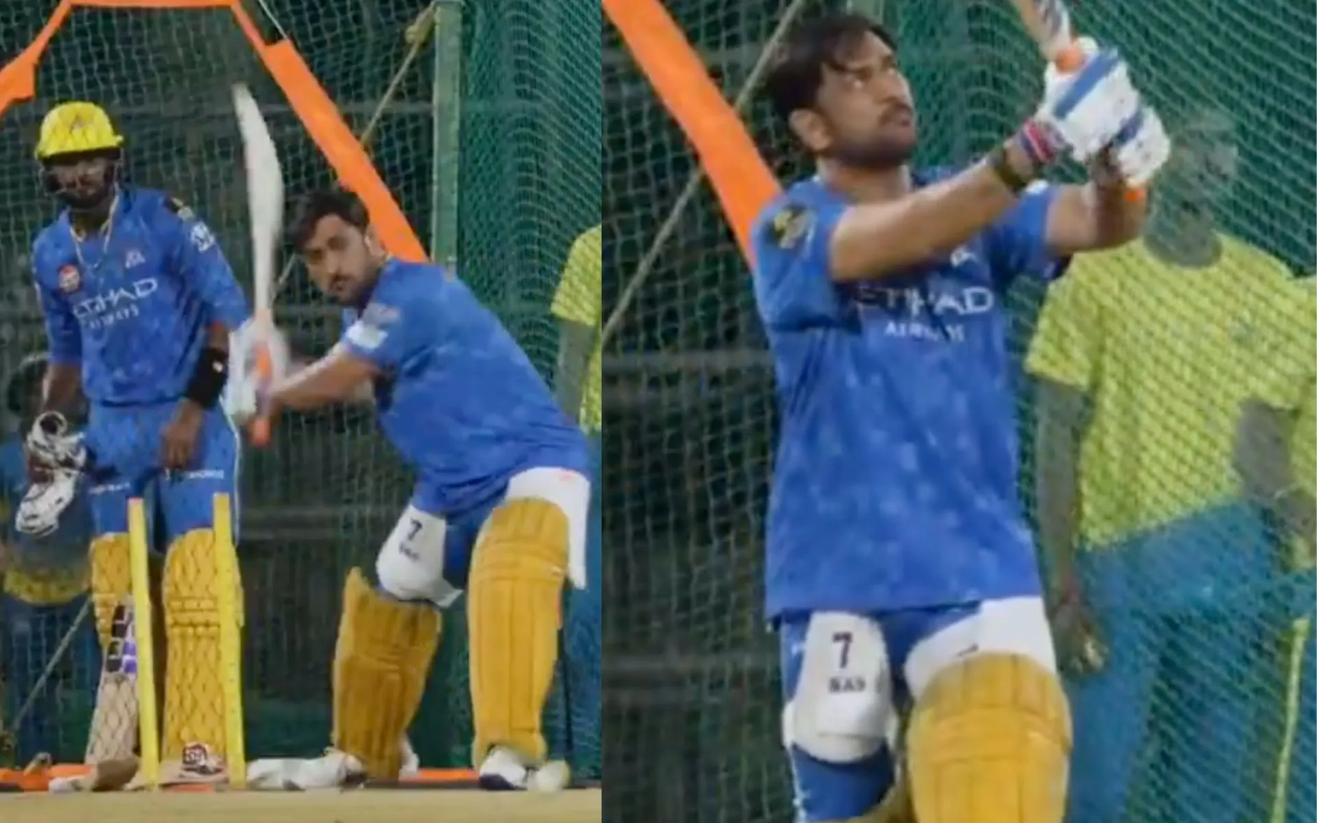 MS Dhoni in action [Source: @OneCricketApp/X.com]

