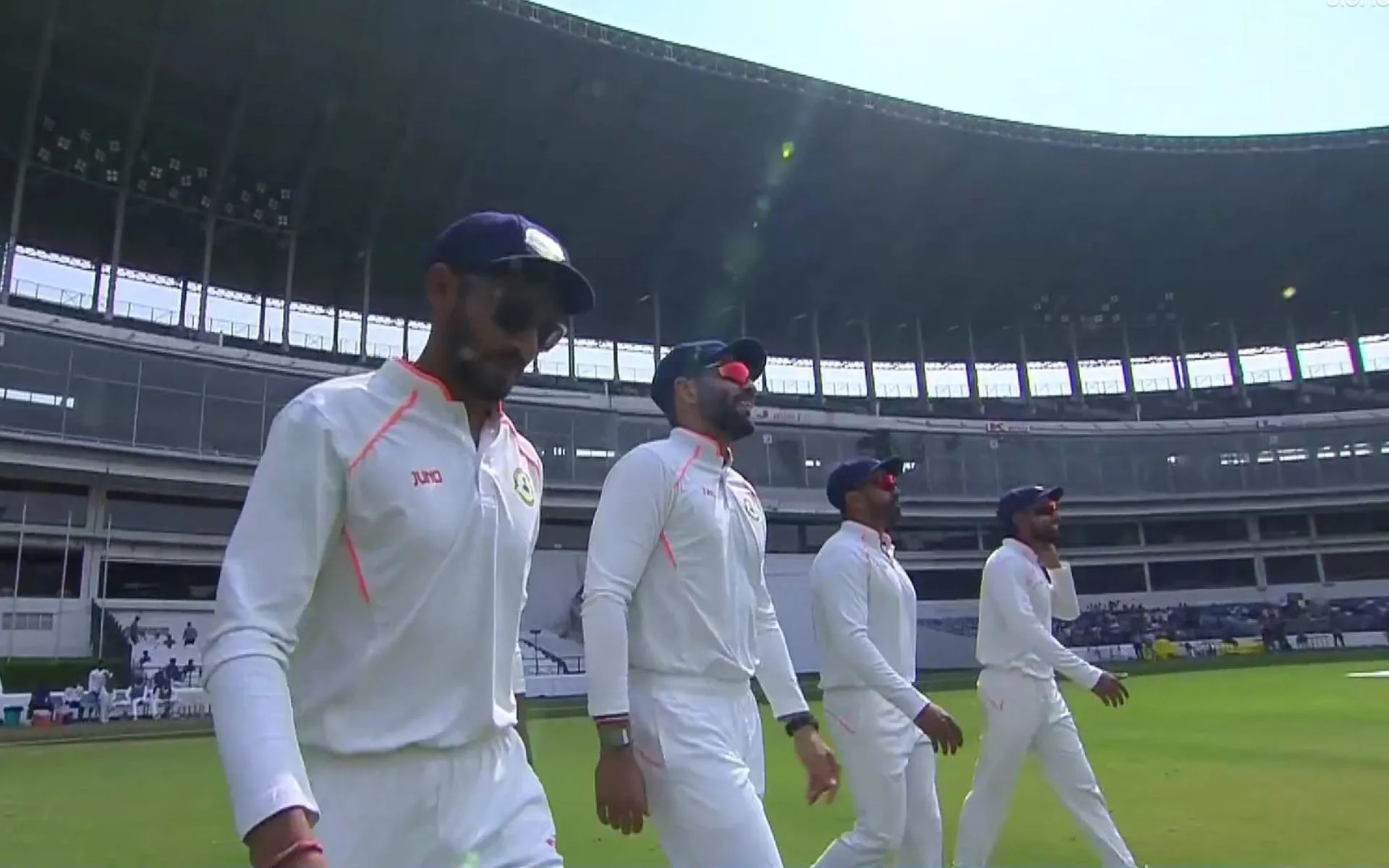 Vidarbha players after winning Ranji Trophy 2025 [Source: @CricCrazyJohns/x]