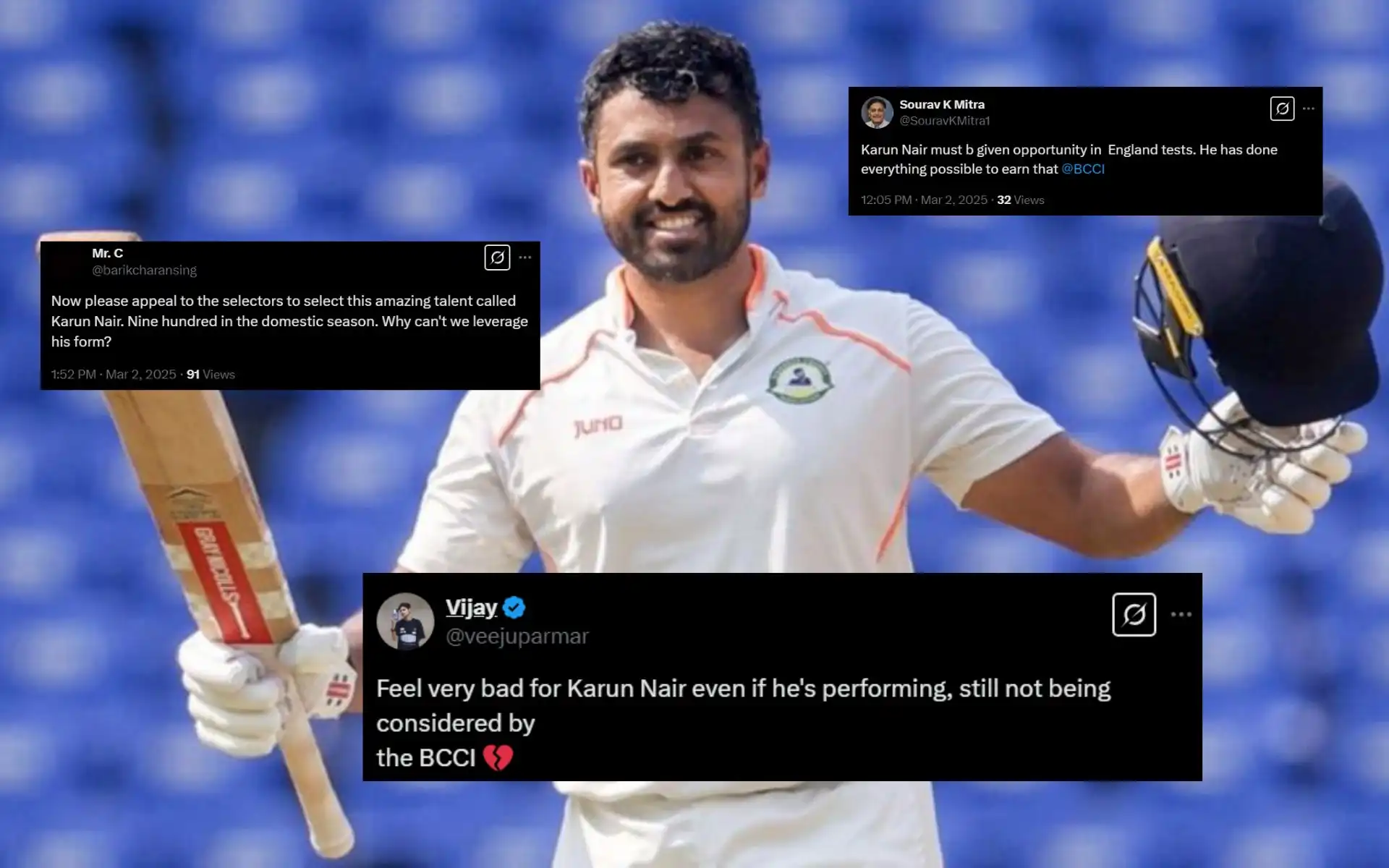 Karun Nair [Source: @ShashiTharoor/X.com]