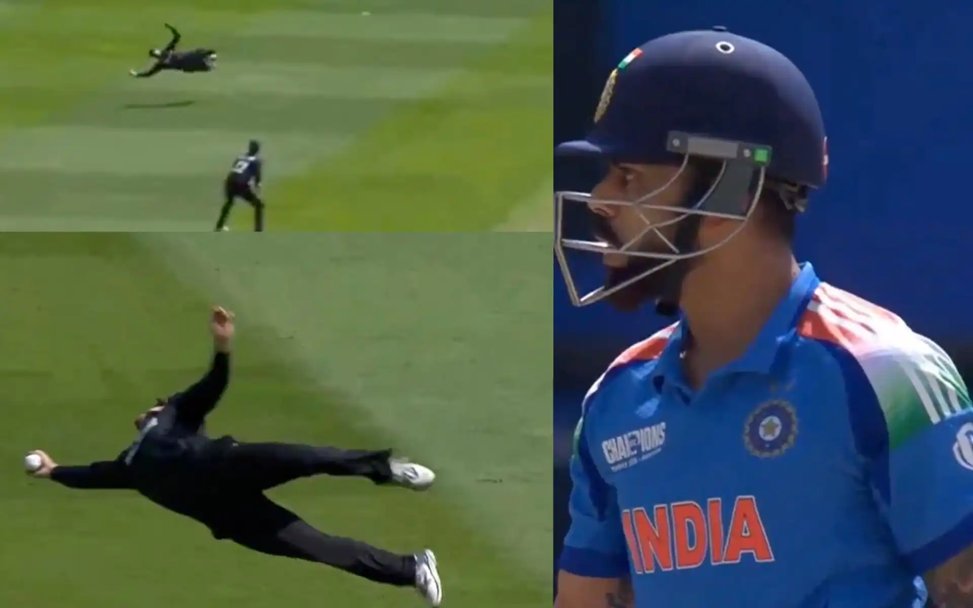Virat Kohli fell to a brilliant catch from Glenn Phillips [Source: @kuchnahi1269083/x.com]