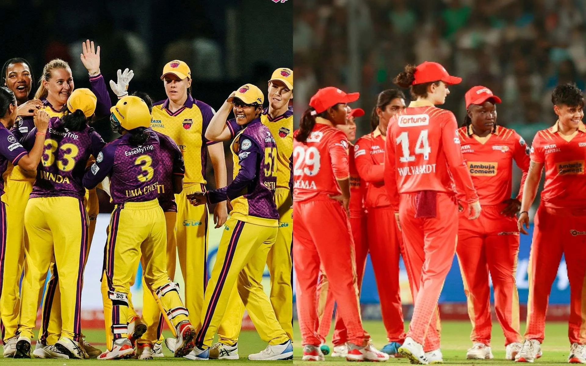UP-W vs GG-W Head To Head  [Source: @UPWarriorz, @Giant_Cricket/x.com]