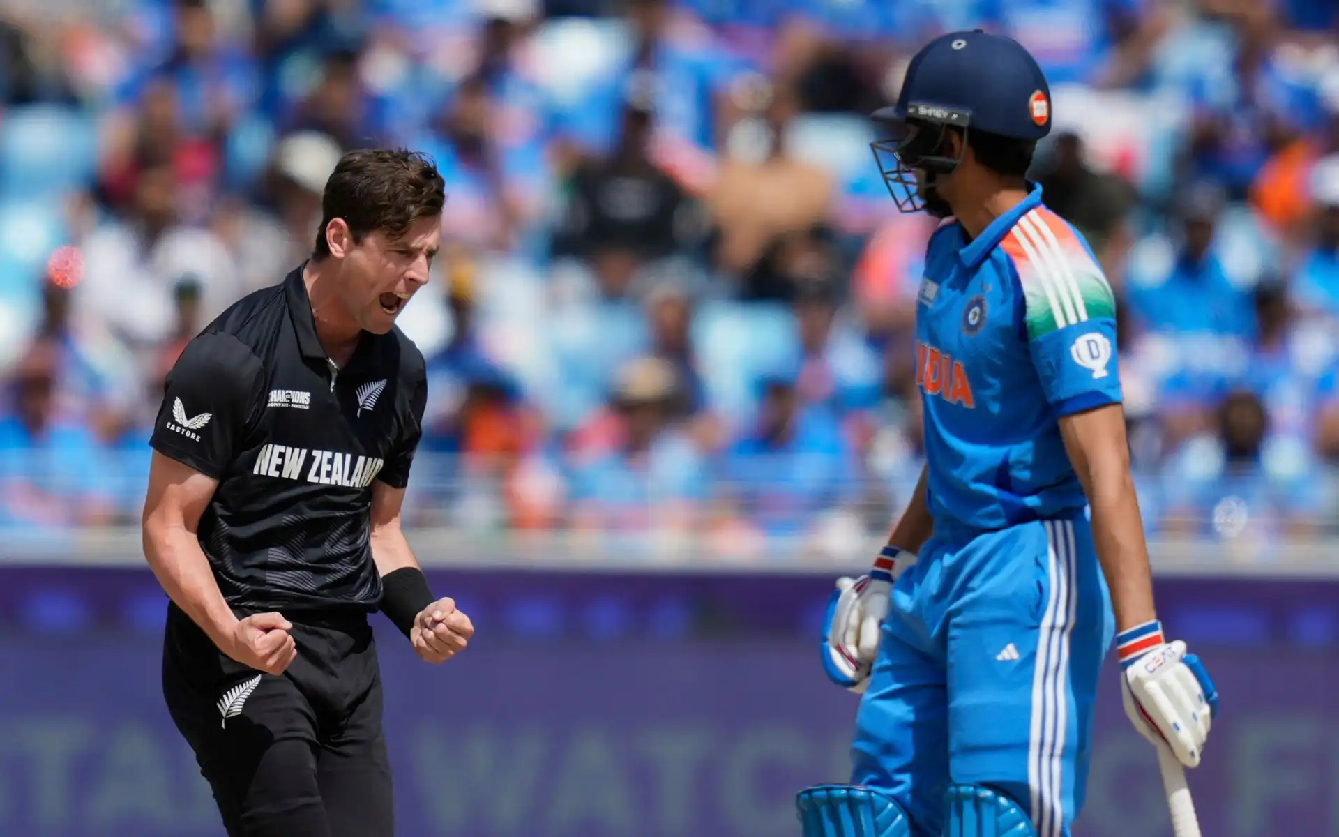 Matt Henry celebrating the wicket of Shubman Gill [Source: AP Photos]