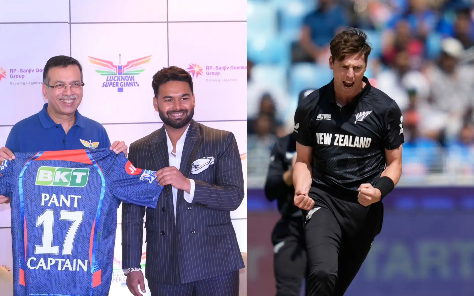 Matt Henry and Rishabh Pant [Source: @Tucha_Moeketsi/X.com and AP Photos]