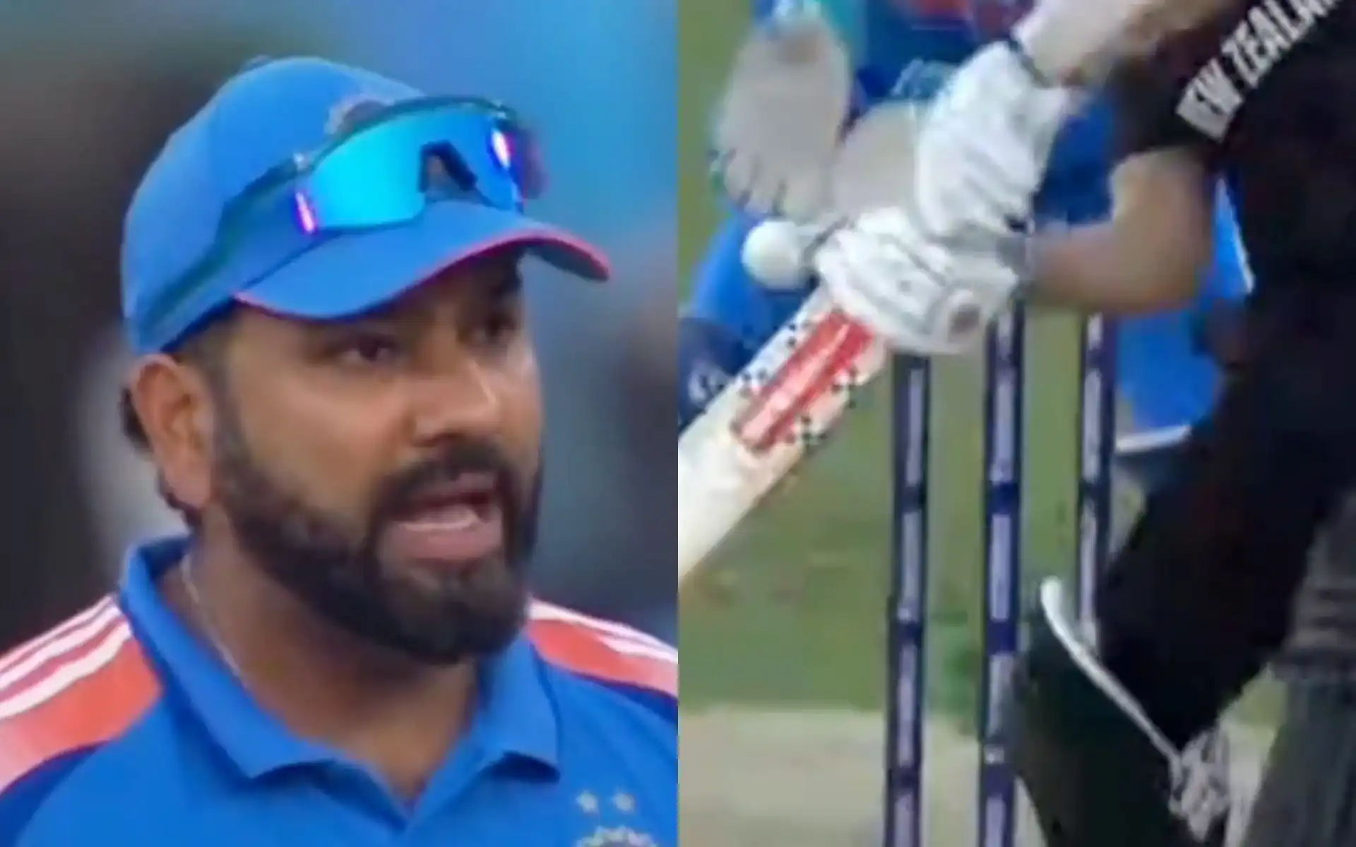 Rohit Sharma animated after Kane Williamson was dropped by KL Rahul [Source: @PranavMatraaPPS/x.com]