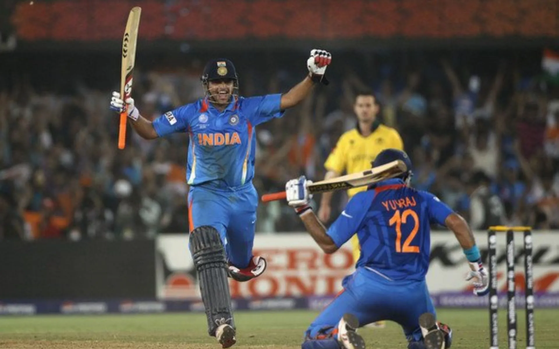 Suresh Raina and Yuvraj Singh in frame [Source: @CricketTalkies/X.com]