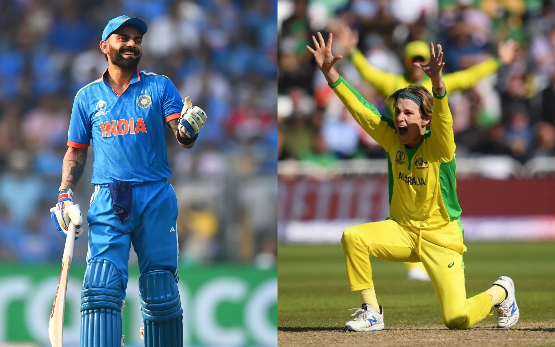 Virat Kohli and Adam Zampa [Source: @ICC/X.com]