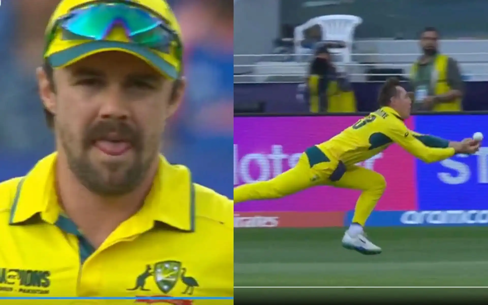 Travis Head's reaction to the dropped catch [Source: @kuchnahi1269083/X]