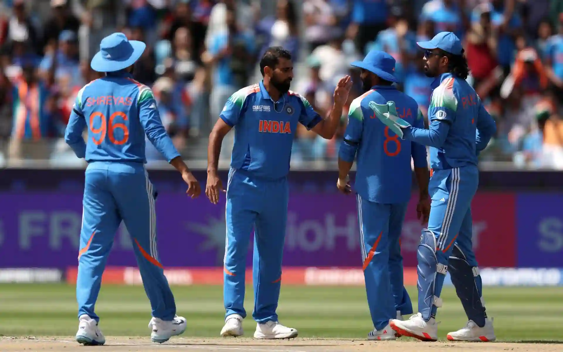 India celebrate a wicket. [Source: @BCCI/X]