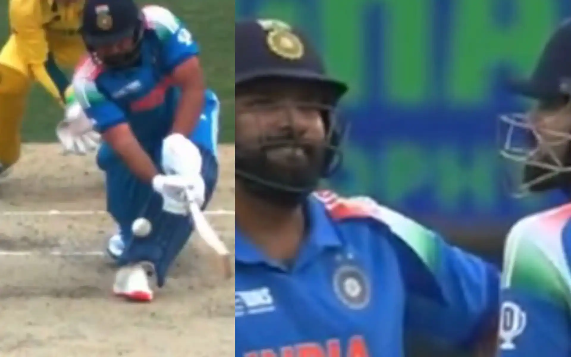 Rohit Sharma and Virat Kohli discussing during the DRS [Source: @kuchnahi1269083/X.com]