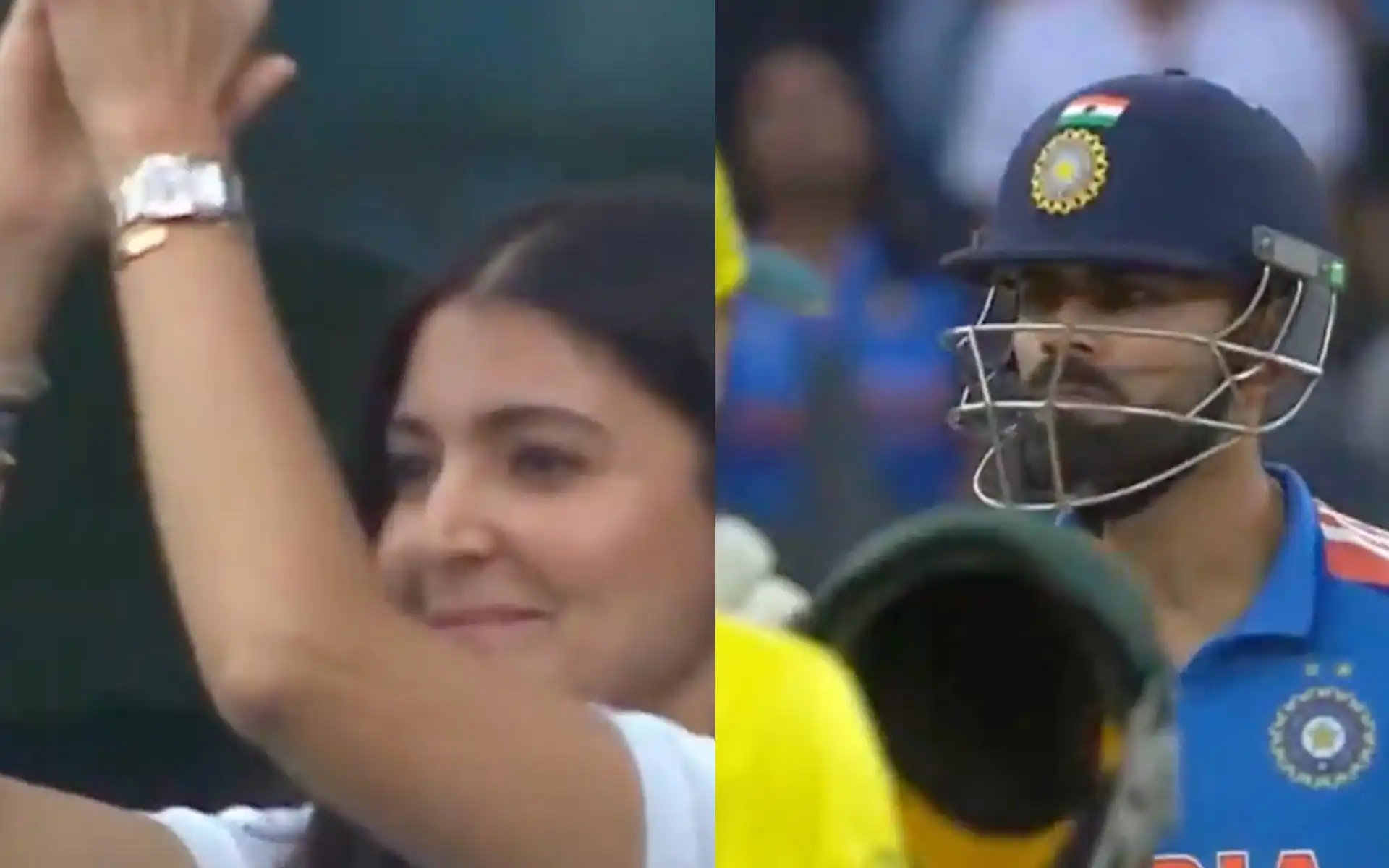 Anushka Sharma Applauding Virat Kohli (Source:@kuchnahi1269083/X.com)