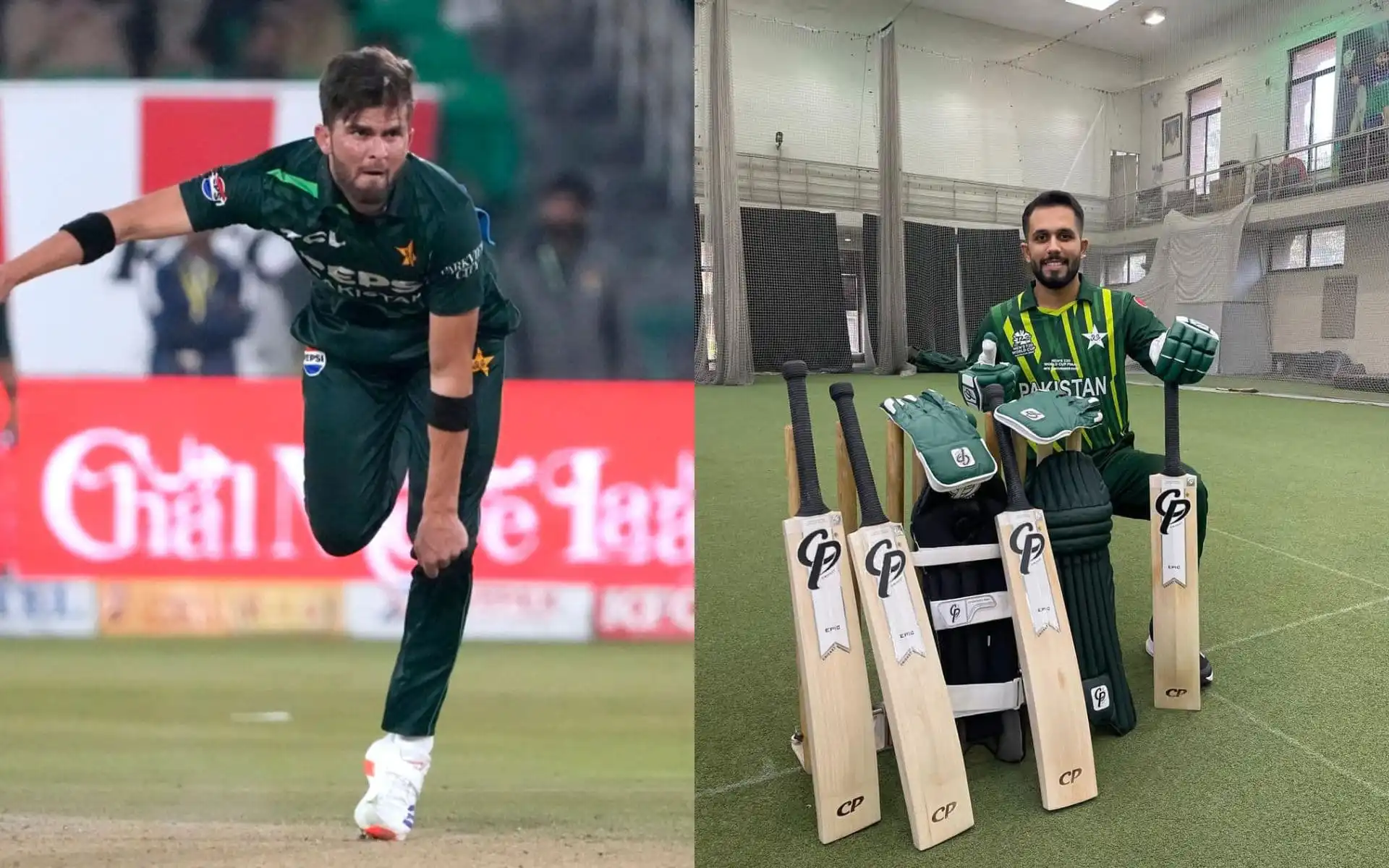 Shaheen Afridi and Mohammad Haris [Source: AP, @IamIsrarHashmi/X]